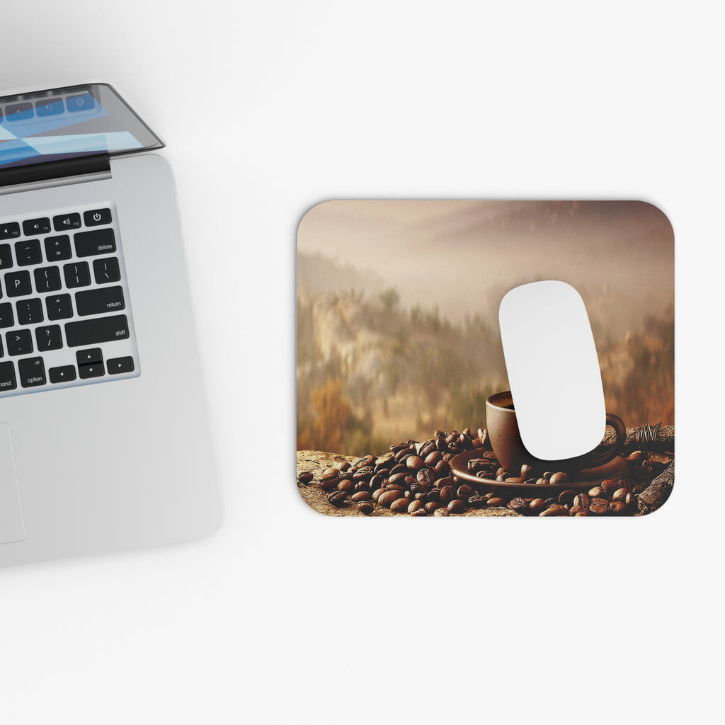 Coffee Morning Mouse Pad — Cozy Scenic Coffee Cup Desk Mat