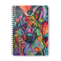 A5 Spiral Notebook — Colorful Psychedelic German Shepherd Cover