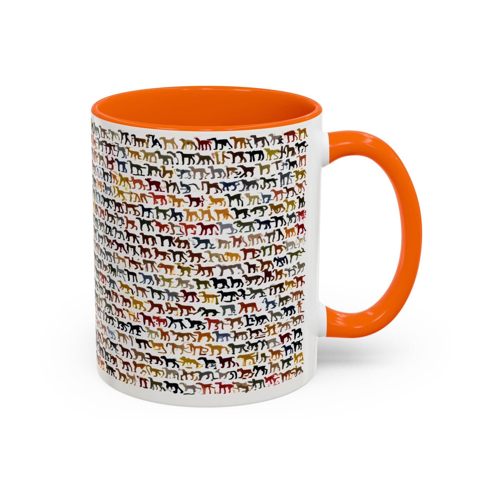 Horse Pattern Accent Coffee Mug — Colorful Mini Horses Design (11/15 oz)