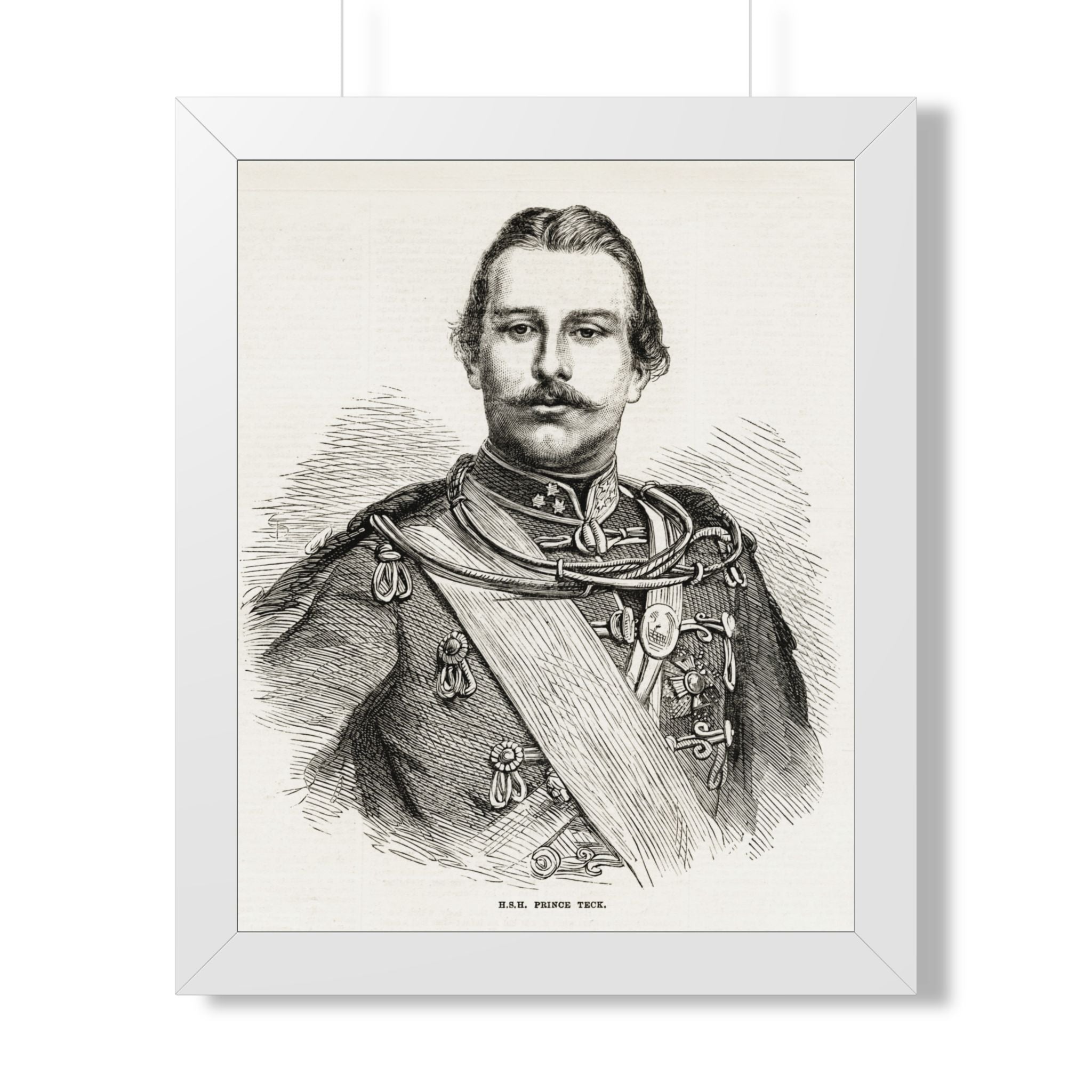 Framed Poster — Vintage 19th-Century Military Portrait Print
