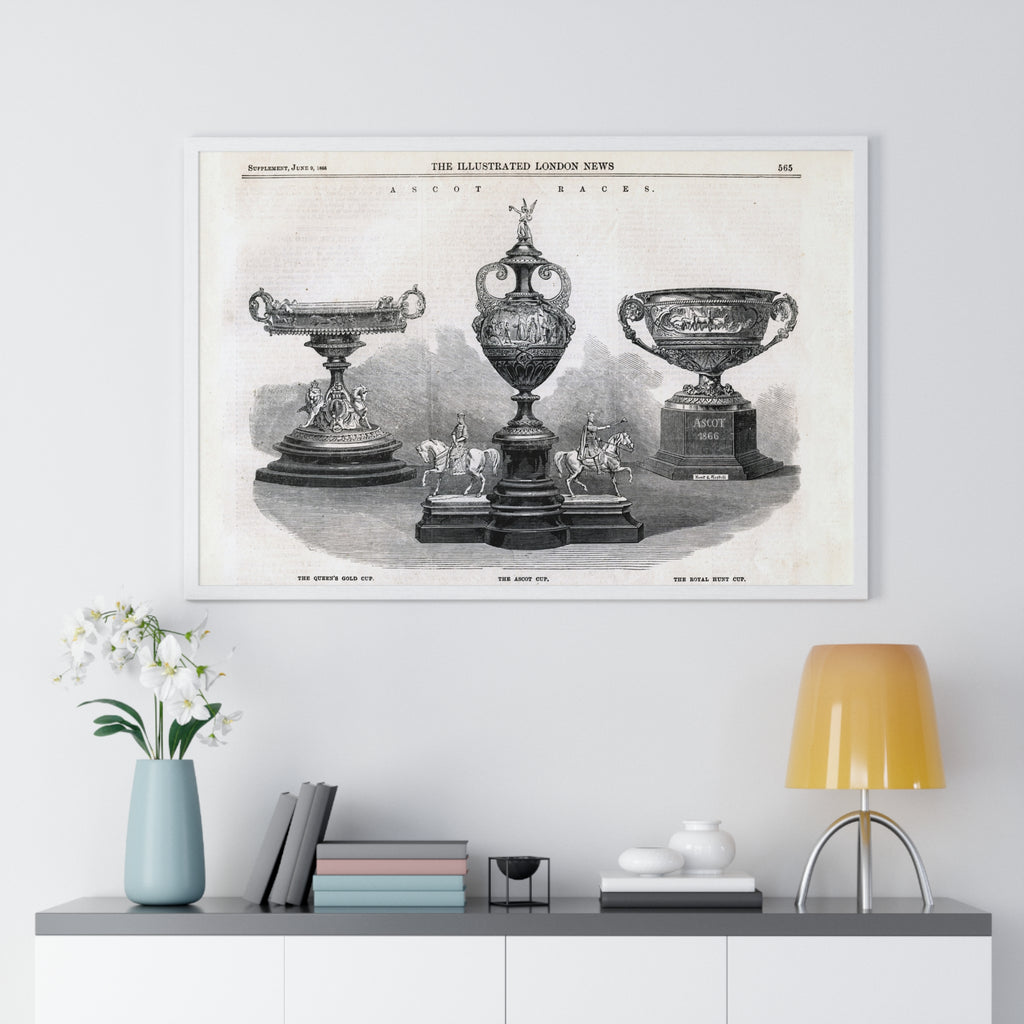 Framed Vintage Trophy Engraving Poster