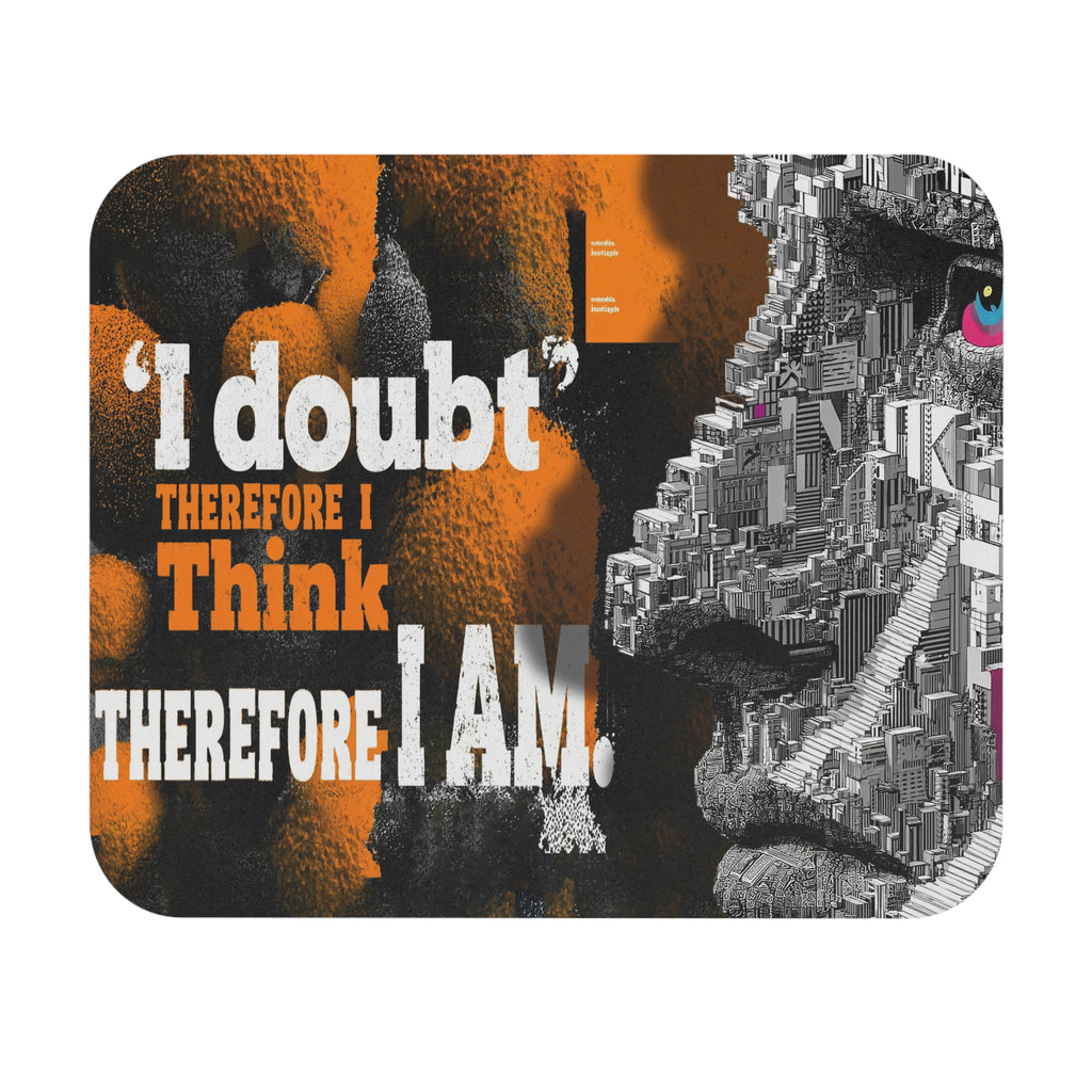 I Doubt Therefore I Think — Motivational Lion Mouse Pad