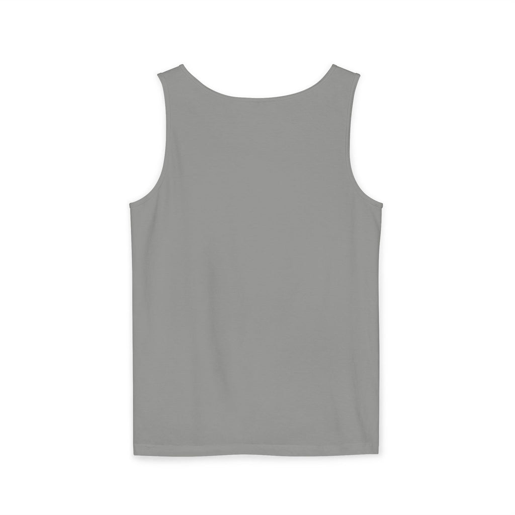 Spiral Text Art Tank Top — Monochrome Optical Typography Tee
