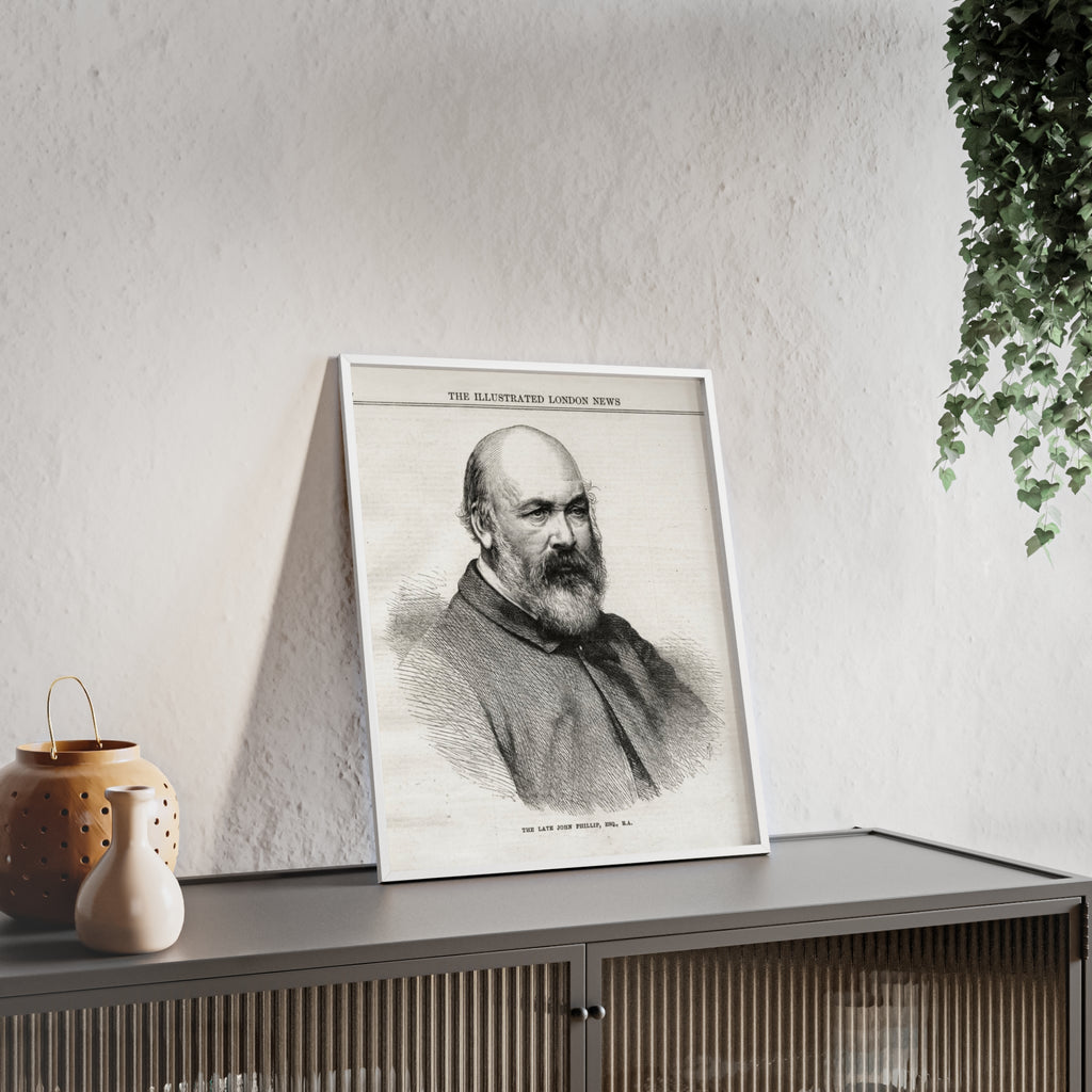 The Late John Phillip, Esq. Framed Vintage Portrait Print — Illustrated London News Gentleman Poster