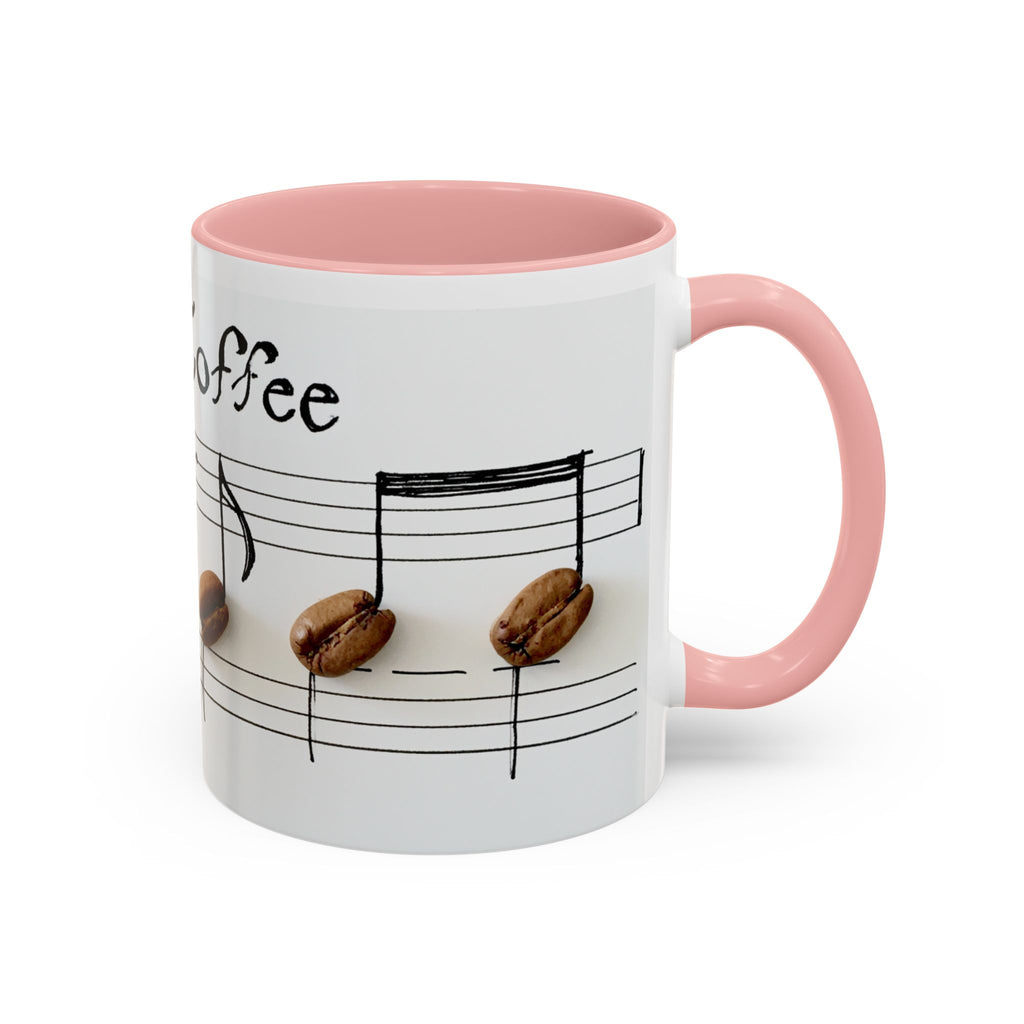 Coffee Lover Music Mug — "Love Coffee" Musical Notes Accent Mug (11/15 oz)