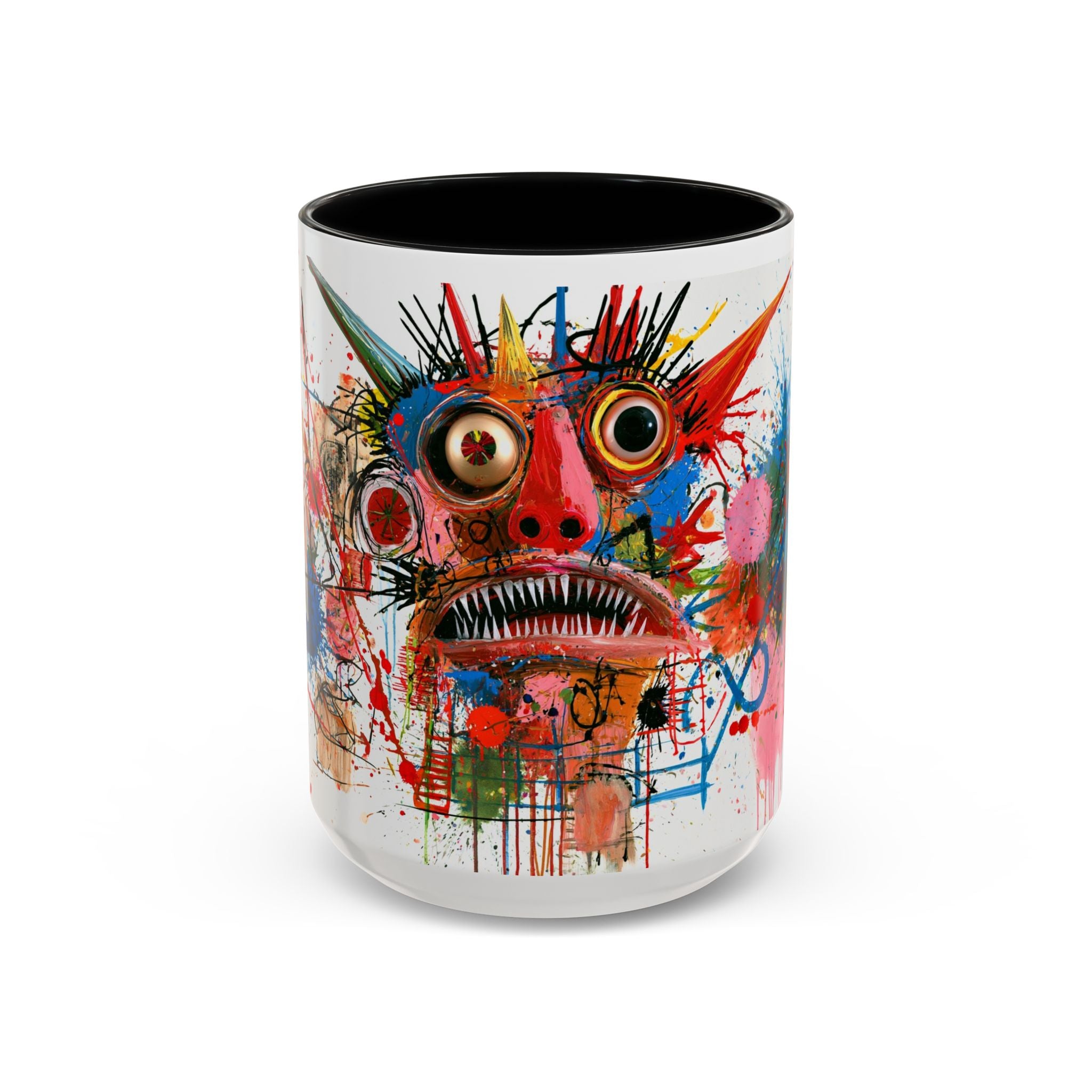 Colorful Abstract Monster Coffee Mug — Vibrant Art Accent Mug (11/15 oz)