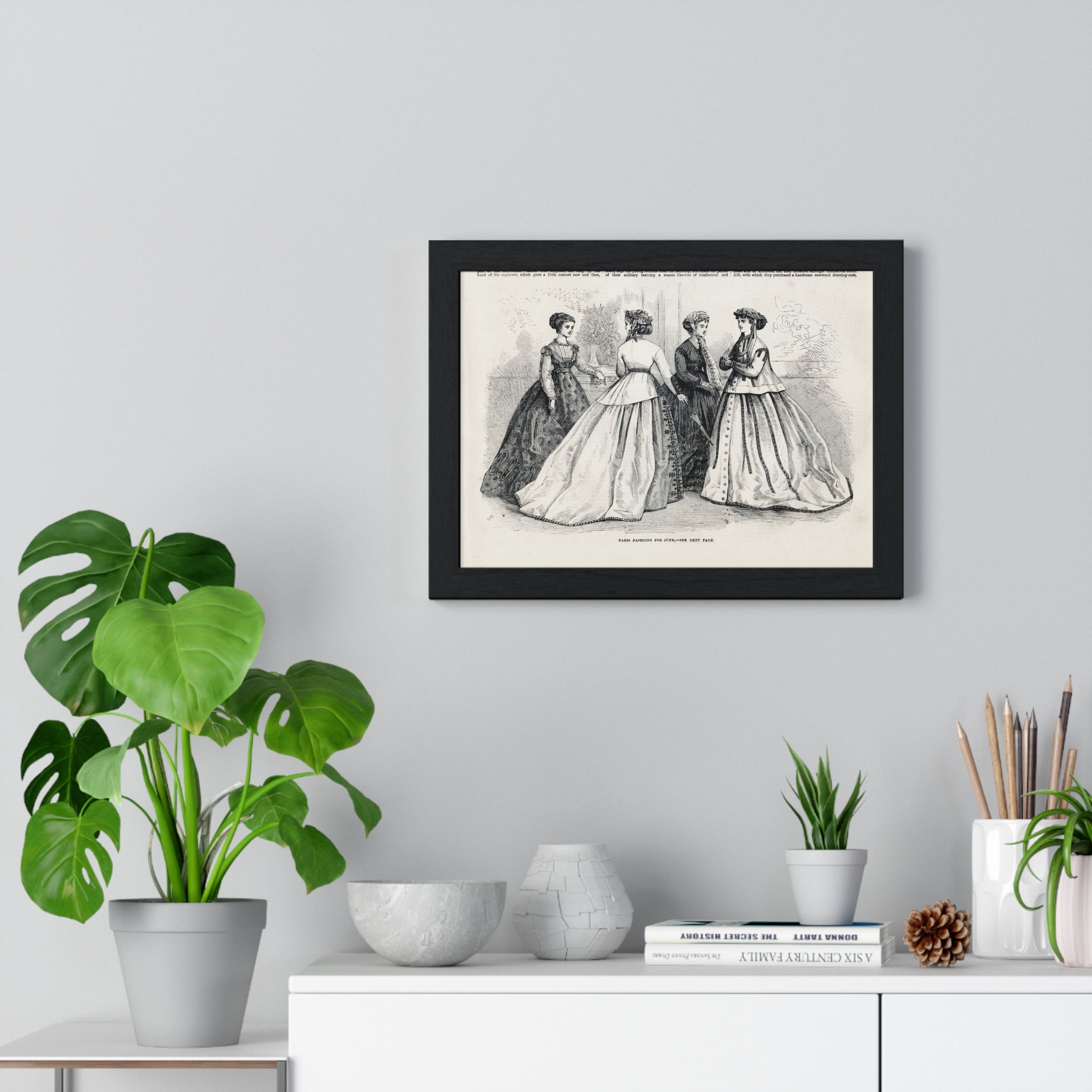 Vintage Fashion Print Framed Poster — Paris Fashion — 19th Century Ladies Illustration