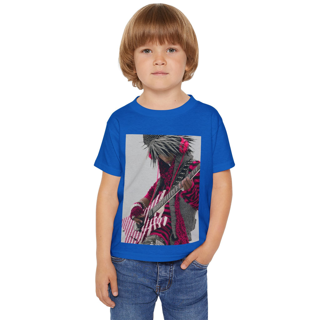 Toddler T‑Shirt — Pink Punk Guitar Kid Graphic Tee