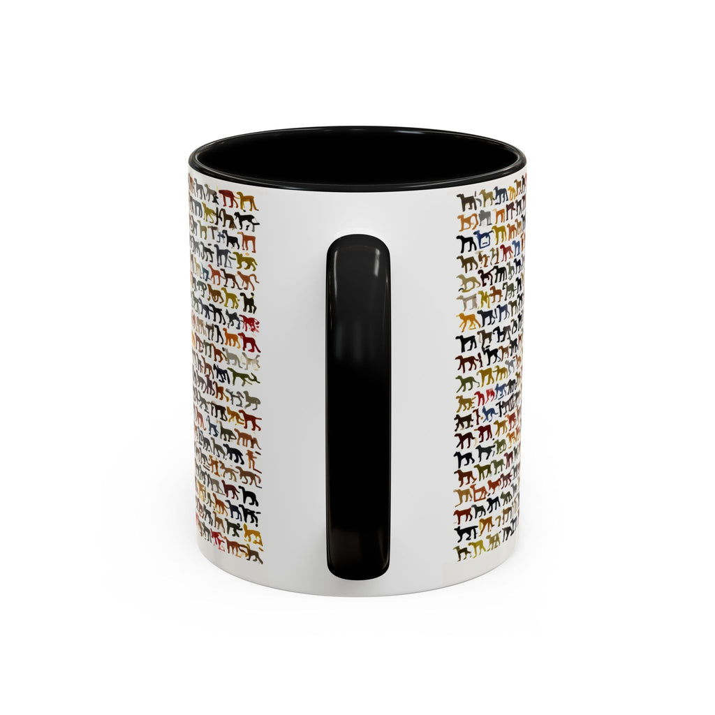 Horse Pattern Accent Coffee Mug — Colorful Mini Horses Design (11/15 oz)