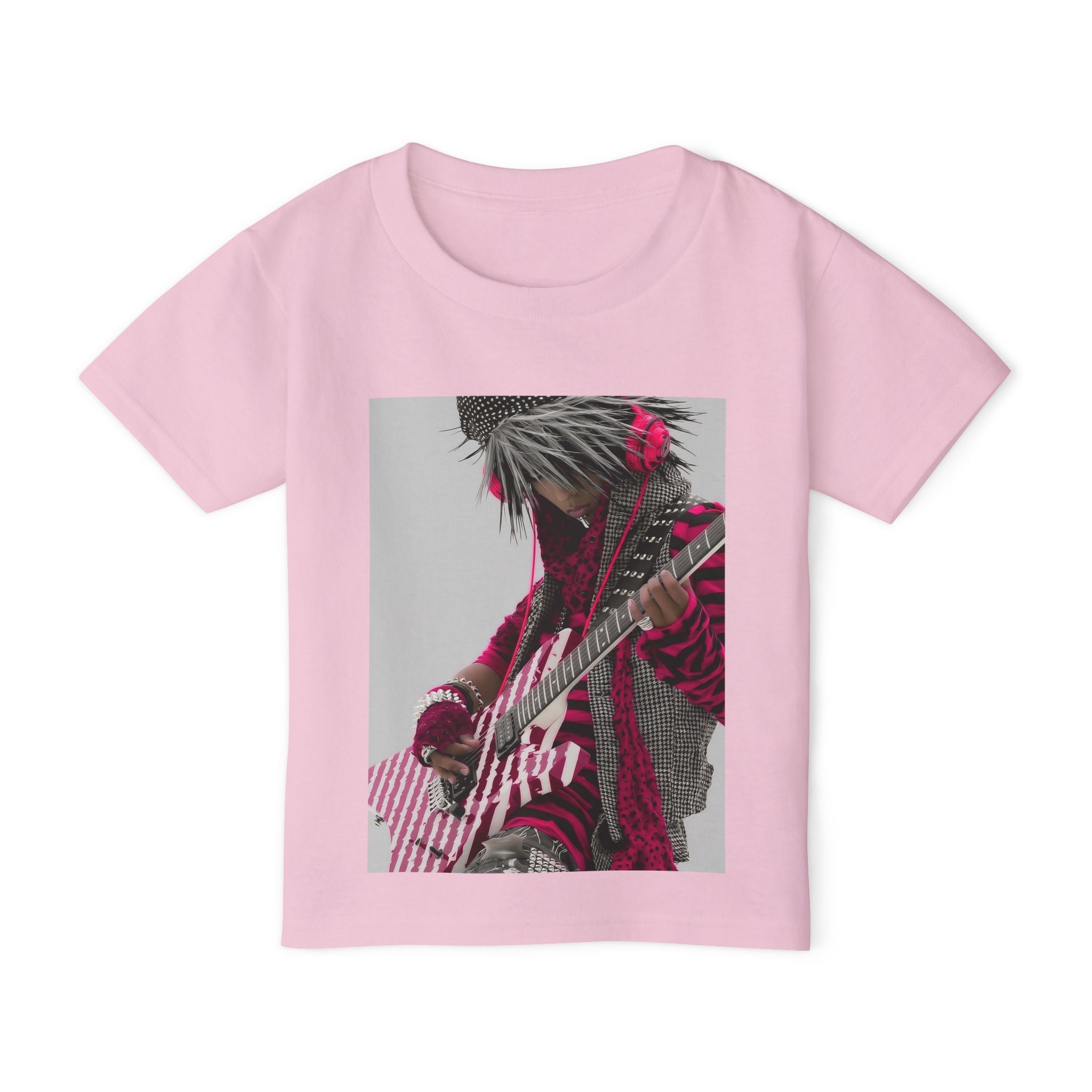 Toddler T‑Shirt — Pink Punk Guitar Kid Graphic Tee