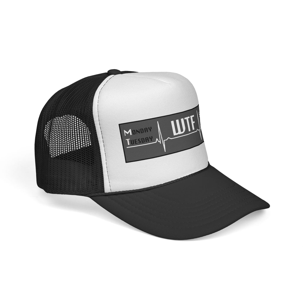 WTF Weekday Heartbeat Trucker Cap – Funny Workweek Humor Hat
