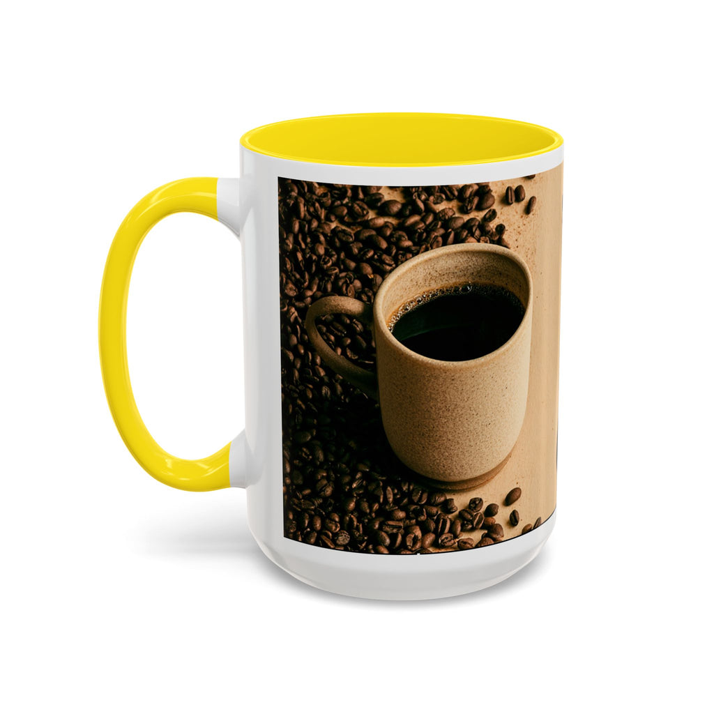 Coffee Mug — "Yeah, yeah, yeah...But First Coffee" Accent Ceramic Mug (11/15oz)