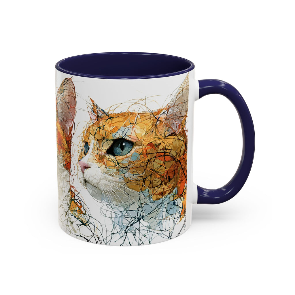 Artistic Orange Tabby Cat Accent Coffee Mug — 11/15oz