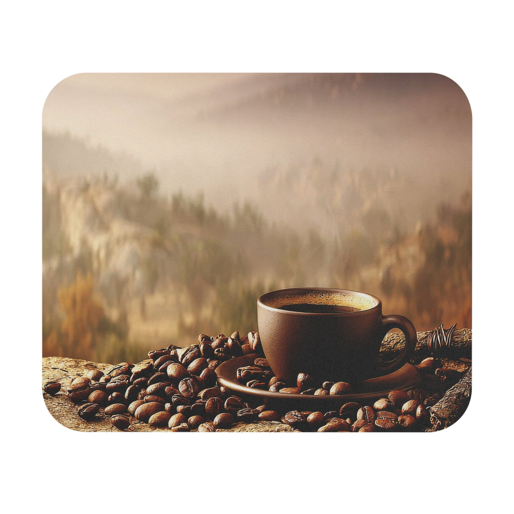 Coffee Morning Mouse Pad — Cozy Scenic Coffee Cup Desk Mat