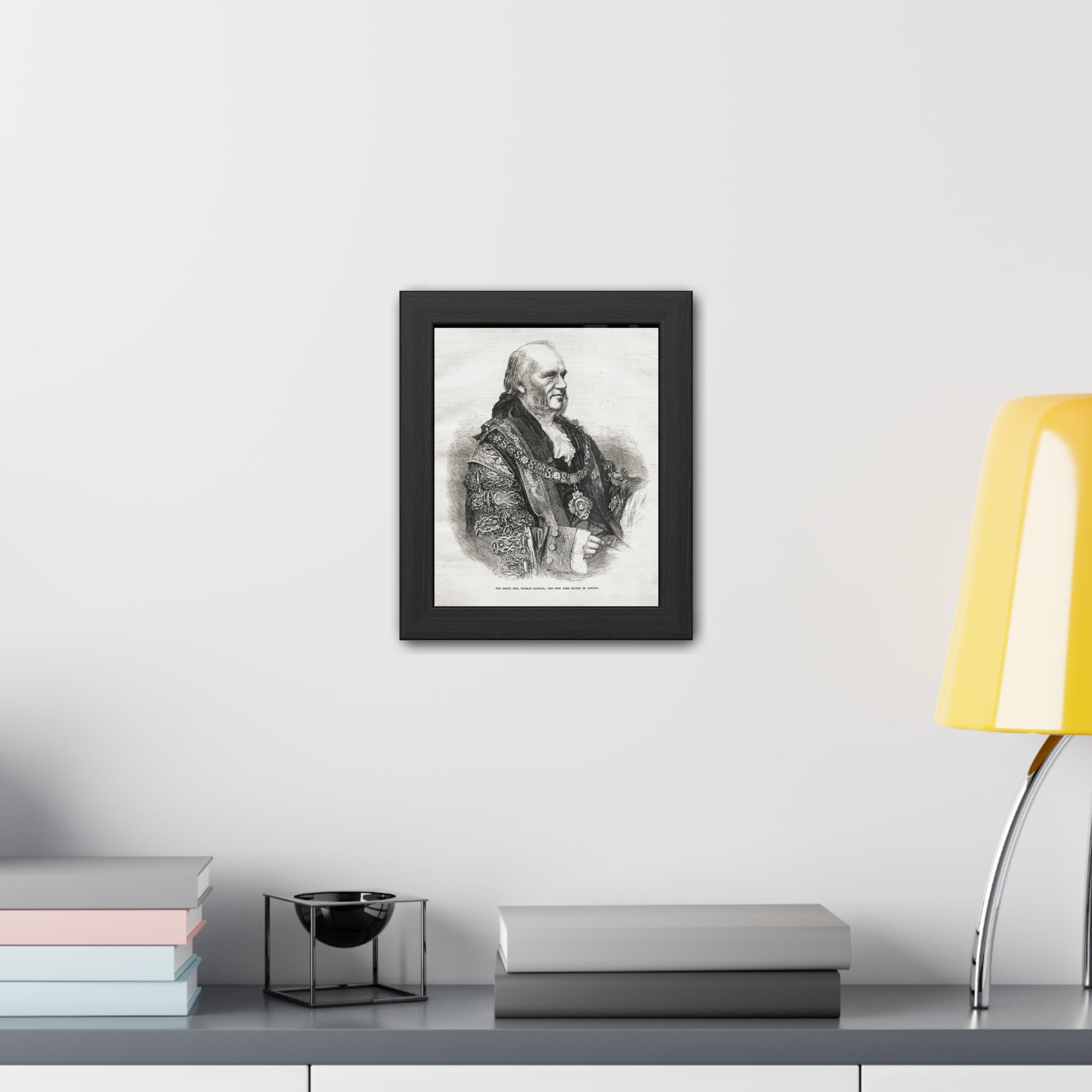 Framed Poster - Vintage Engraved Portrait Print (Antique Historical Decor)