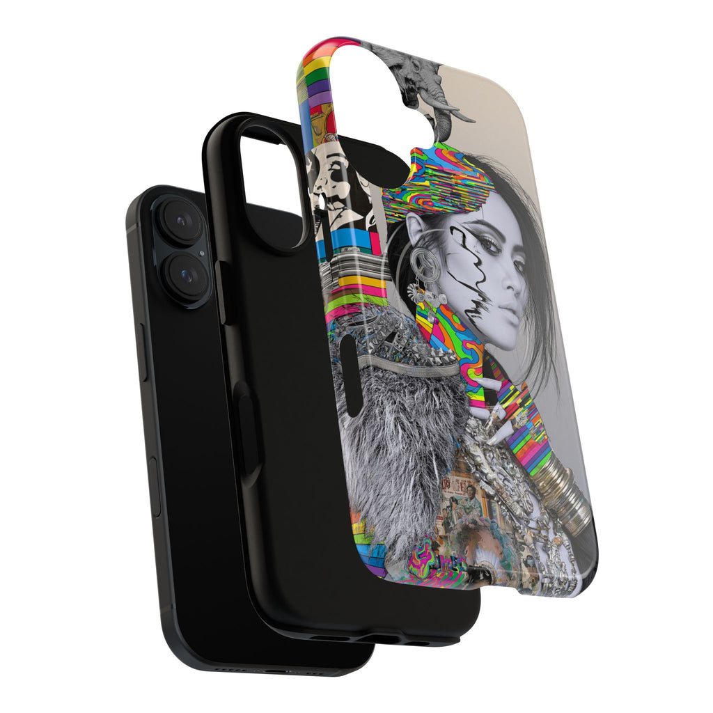 Phone Case - Colorful Glitch Portrait Tough Magnetic Case