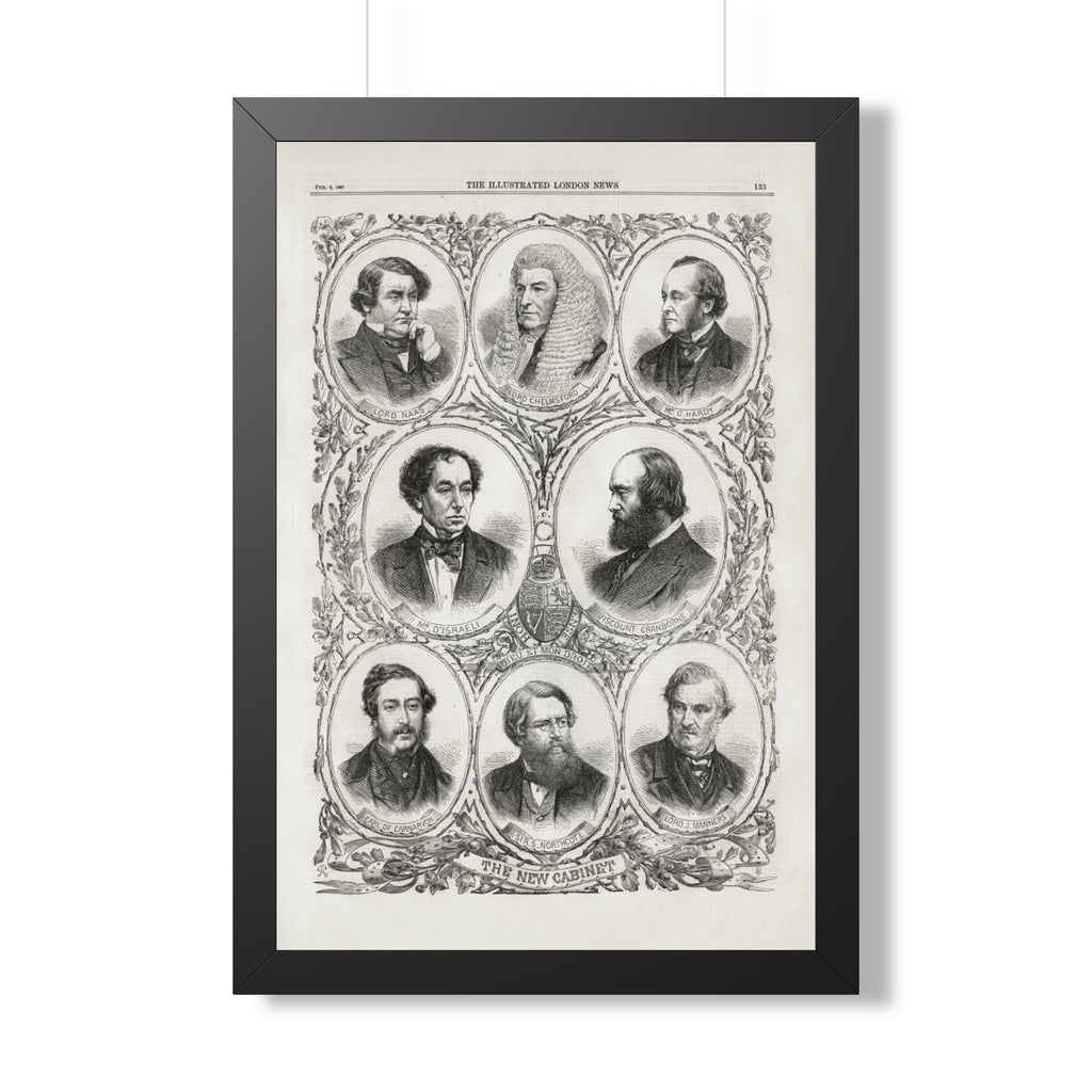 The New Cabinet - Framed Poster — 19th-Century Portrait Collage Vintage Print