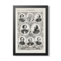 The New Cabinet - Framed Poster — 19th-Century Portrait Collage Vintage Print