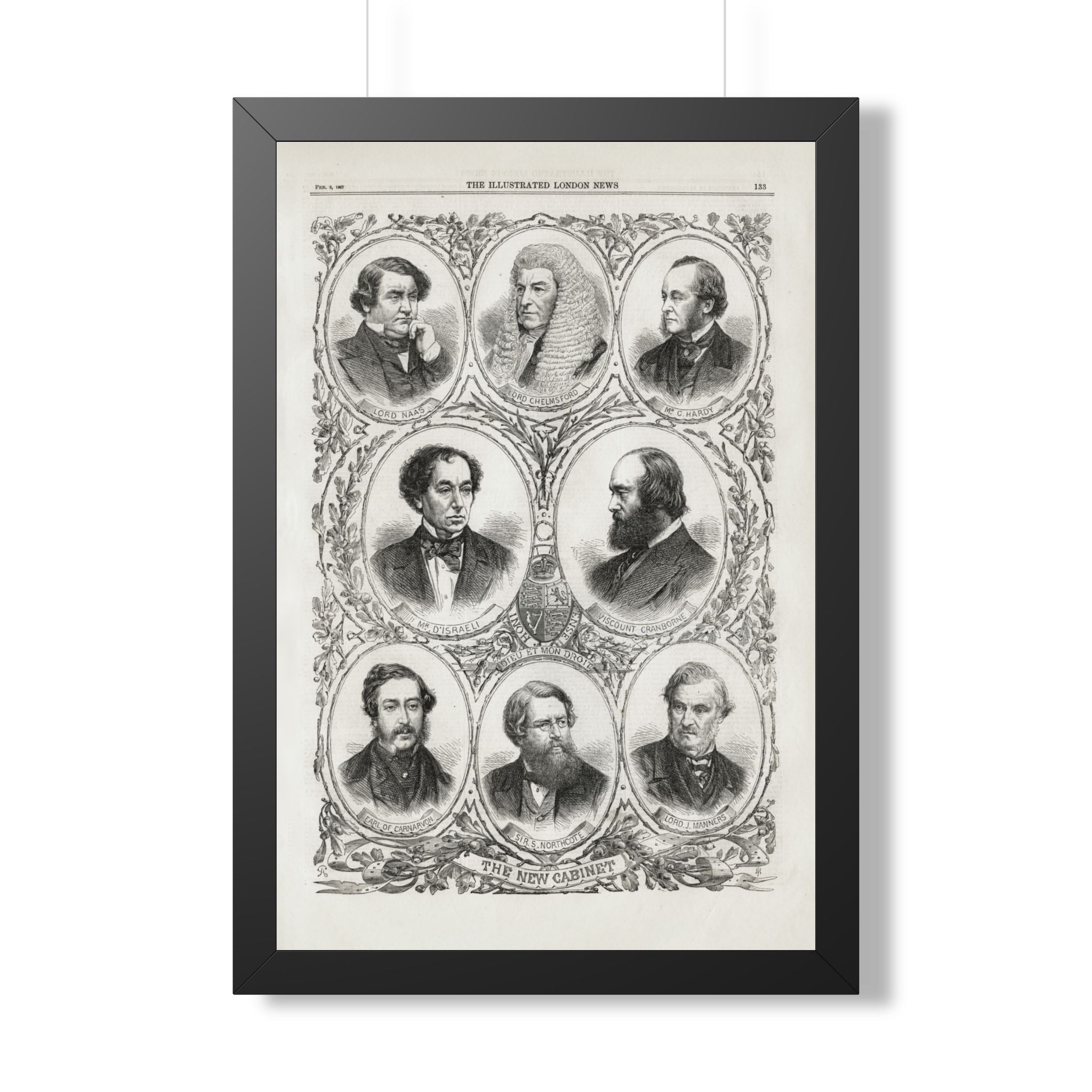 The New Cabinet - Framed Poster — 19th-Century Portrait Collage Vintage Print