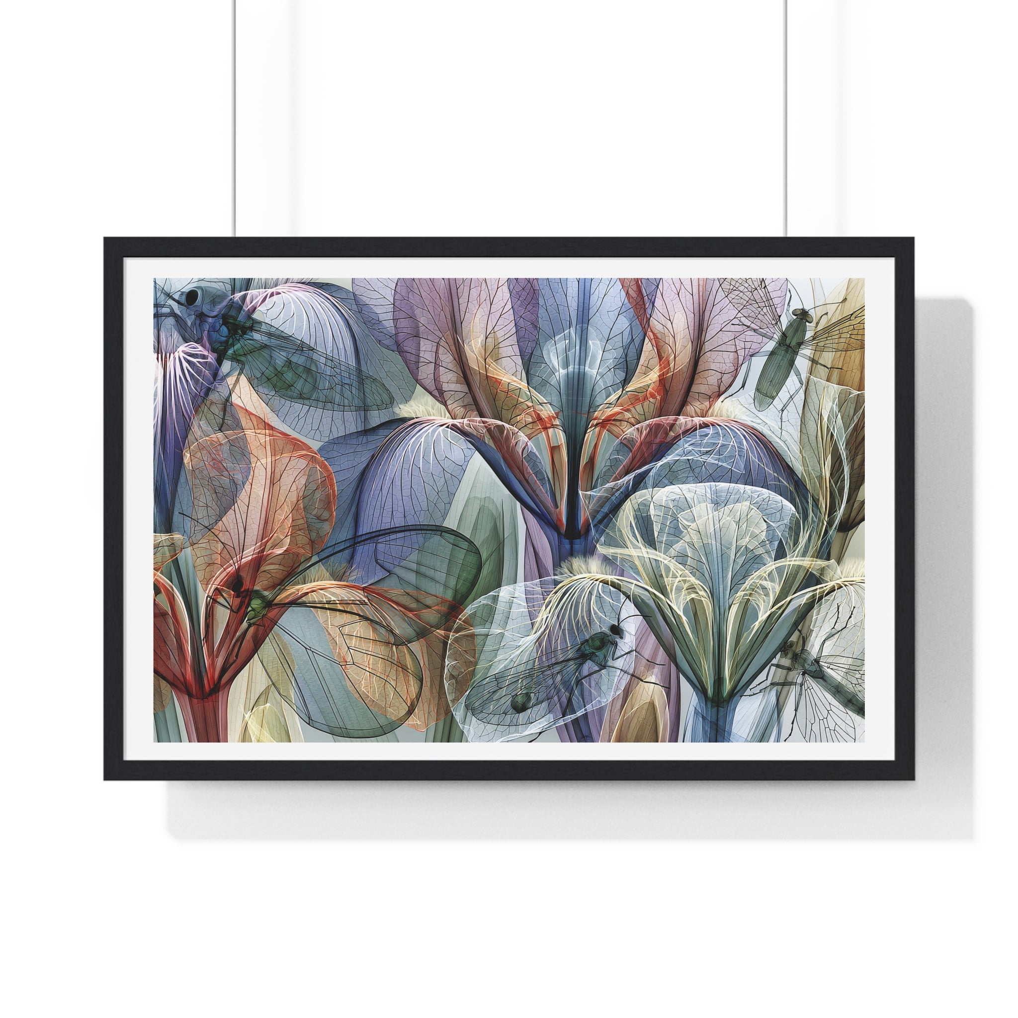 Framed Floral Art Print — Abstract Translucent Lily Poster