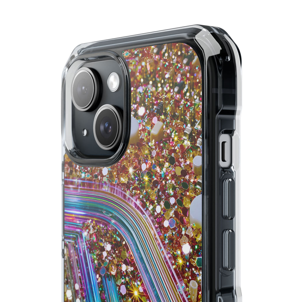 Glitter Rainbow Magnetic Clear Phone Case - Sparkle Impact Protection