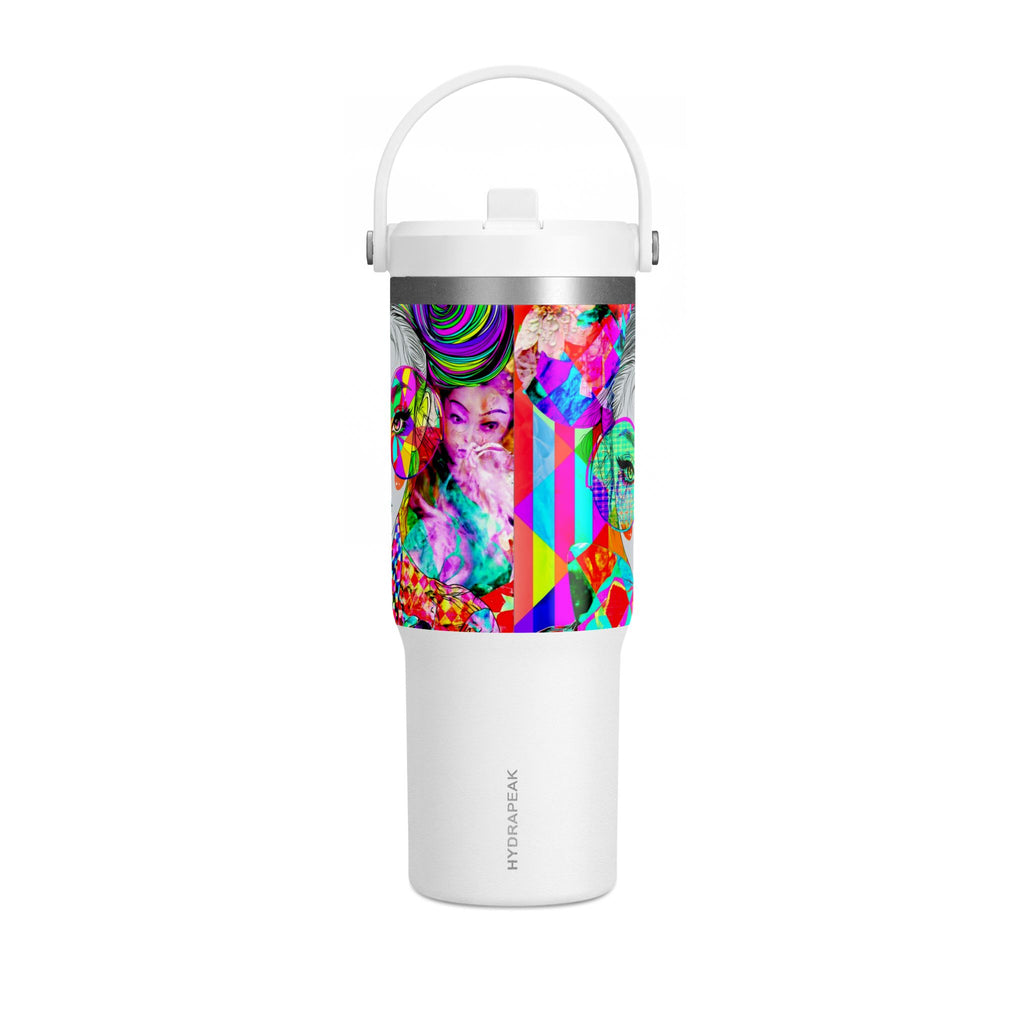 Colorful Pop Art Travel Tumbler – 32oz Nomad Insulated Cup with Retro Sunglasses Design