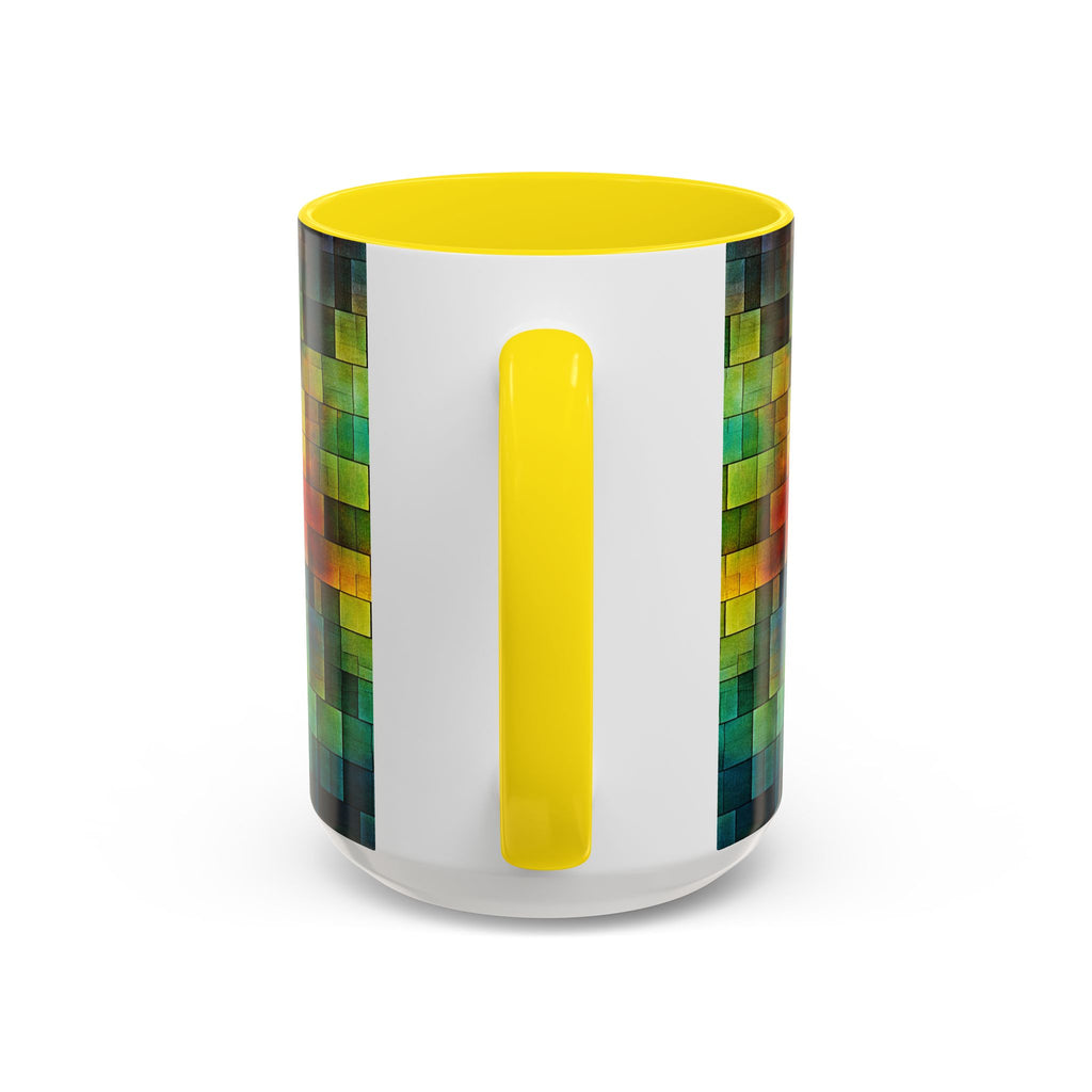 Colorful Mosaic Accent Coffee Mug - Vibrant Geometric Pattern (11/15 oz)