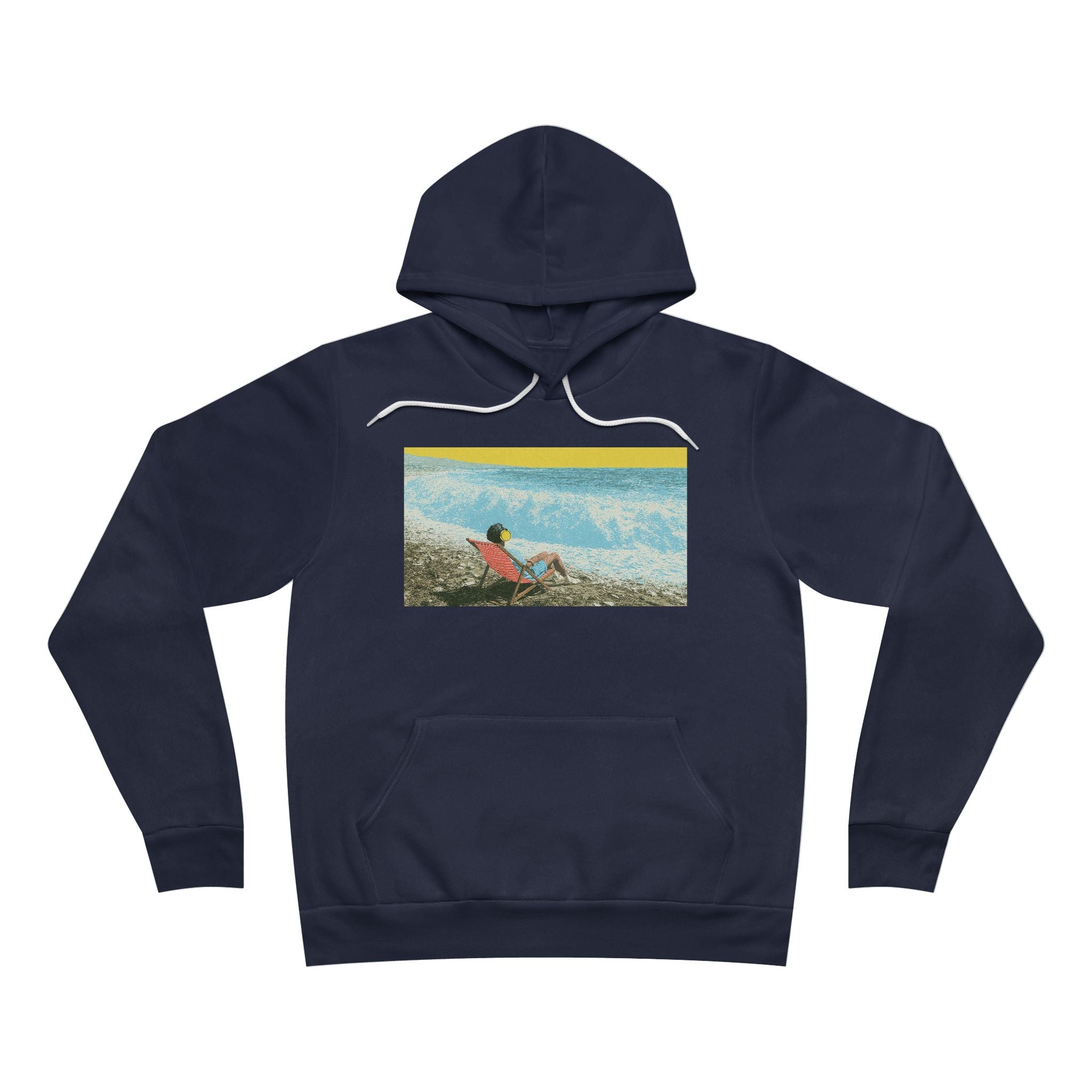 Surf Scene Hoodie - Vintage Beach Wave Graphic Pullover
