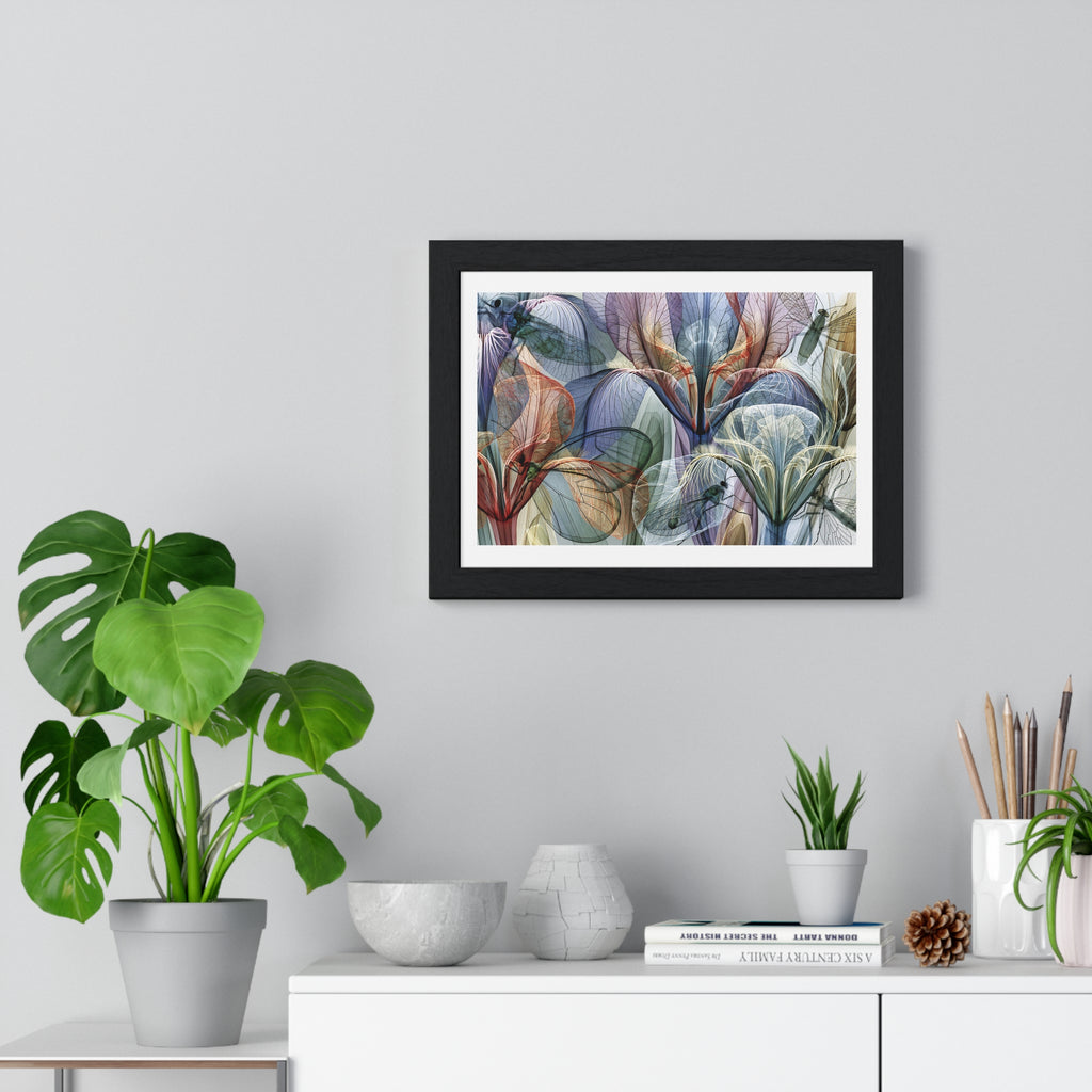 Framed Floral Art Print — Abstract Translucent Lily Poster