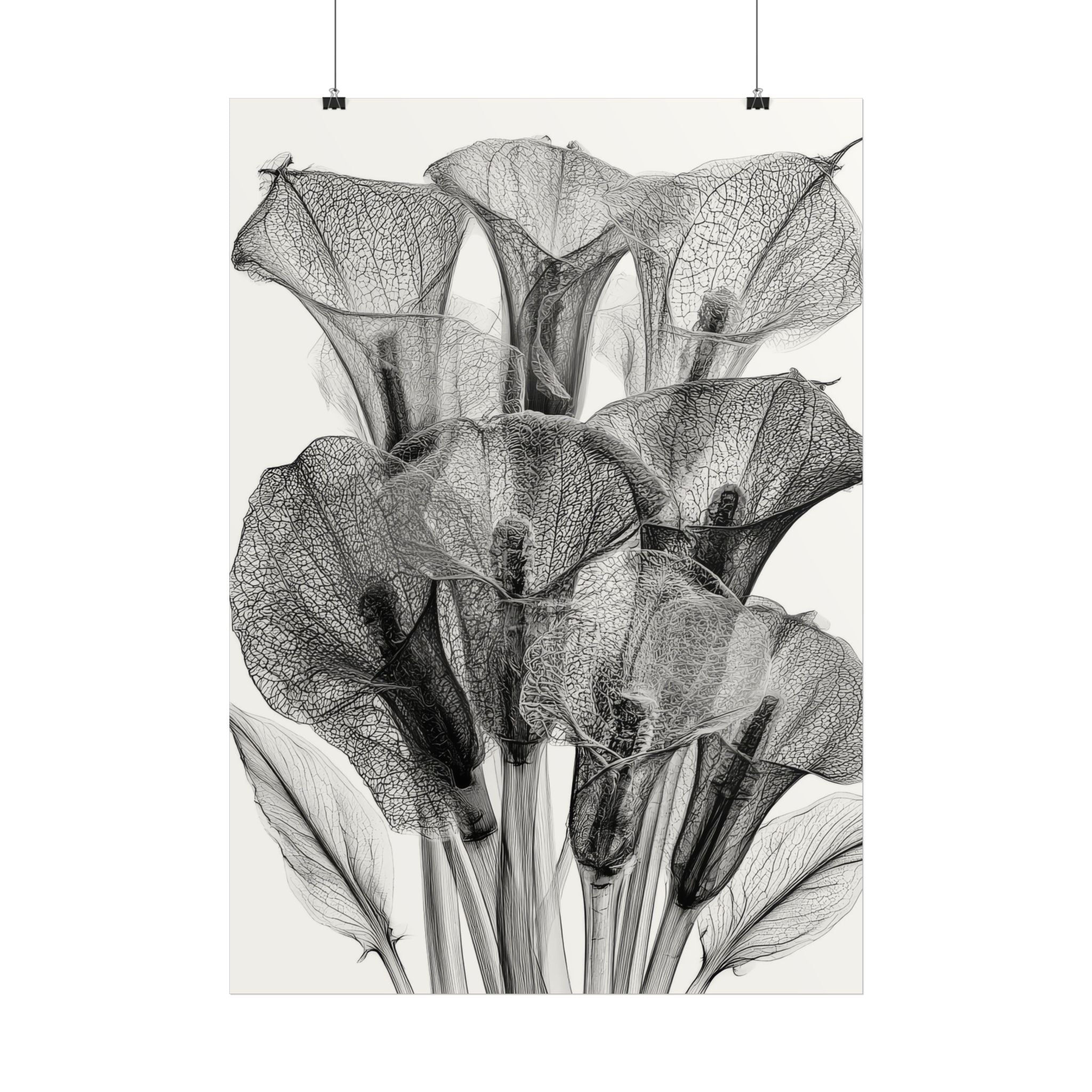 Calla Lily X-ray Poster — Minimalist Botanical Wall Art