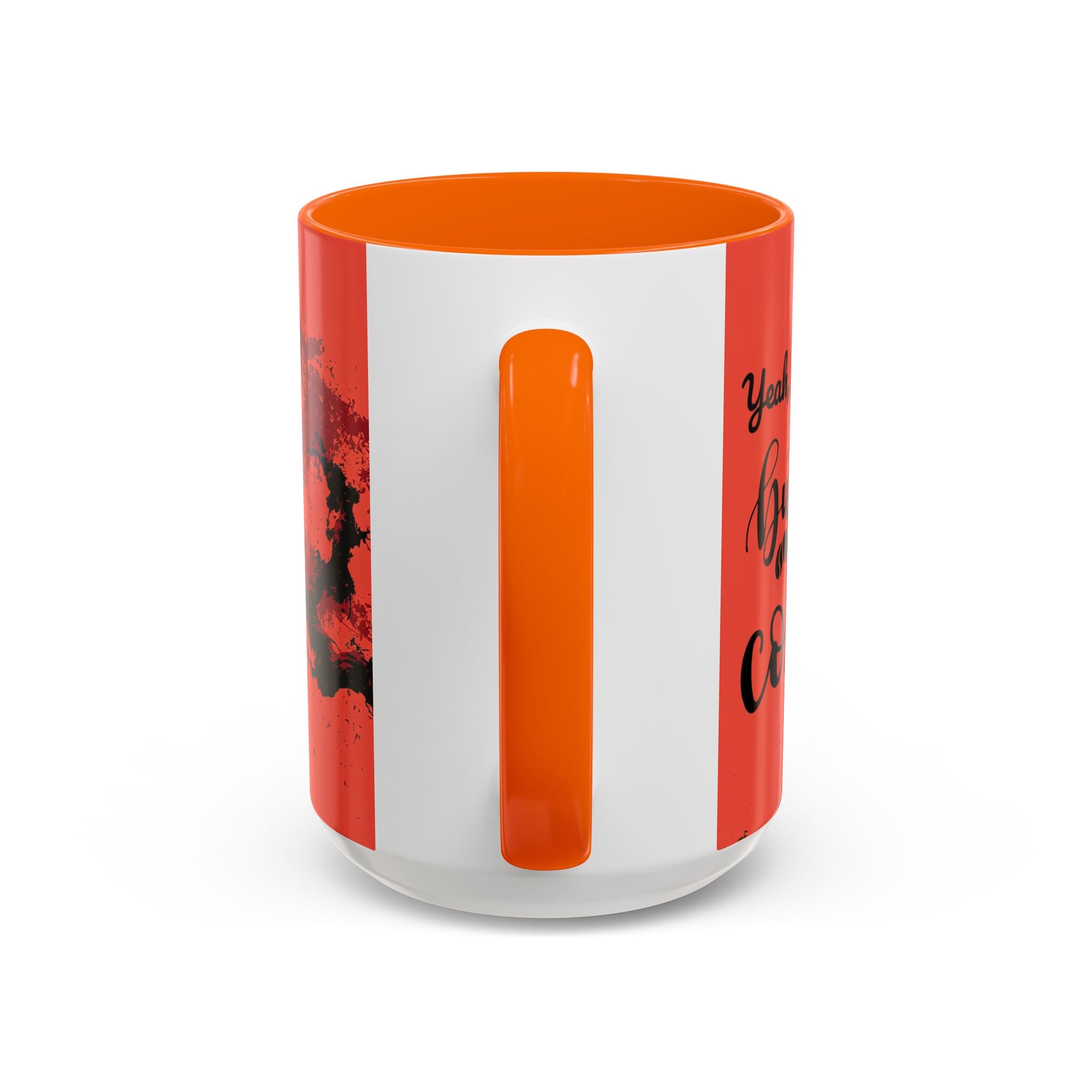 Red Coffee Mug - "Yeah, yeah, yeah ... First Coffee" Vintage Steam Design (11/15oz)