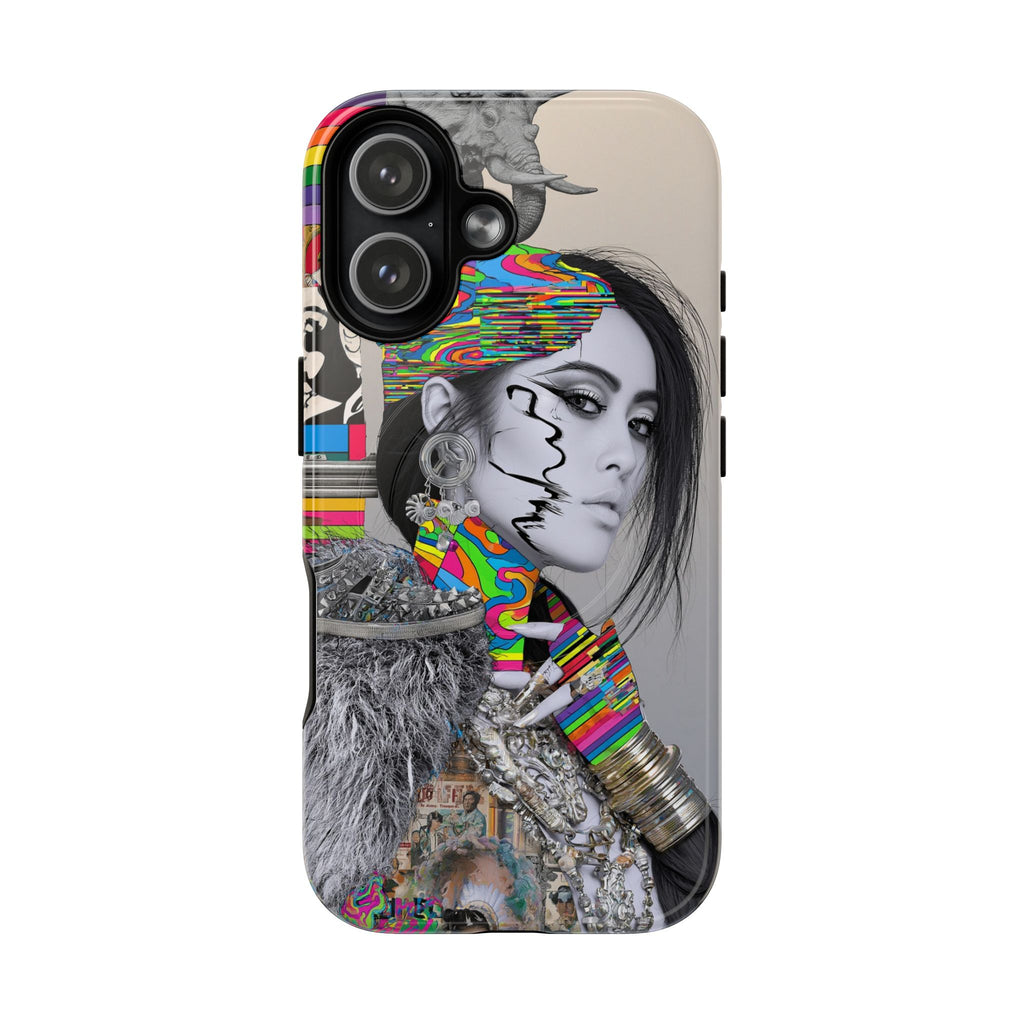 Phone Case - Colorful Glitch Portrait Tough Magnetic Case