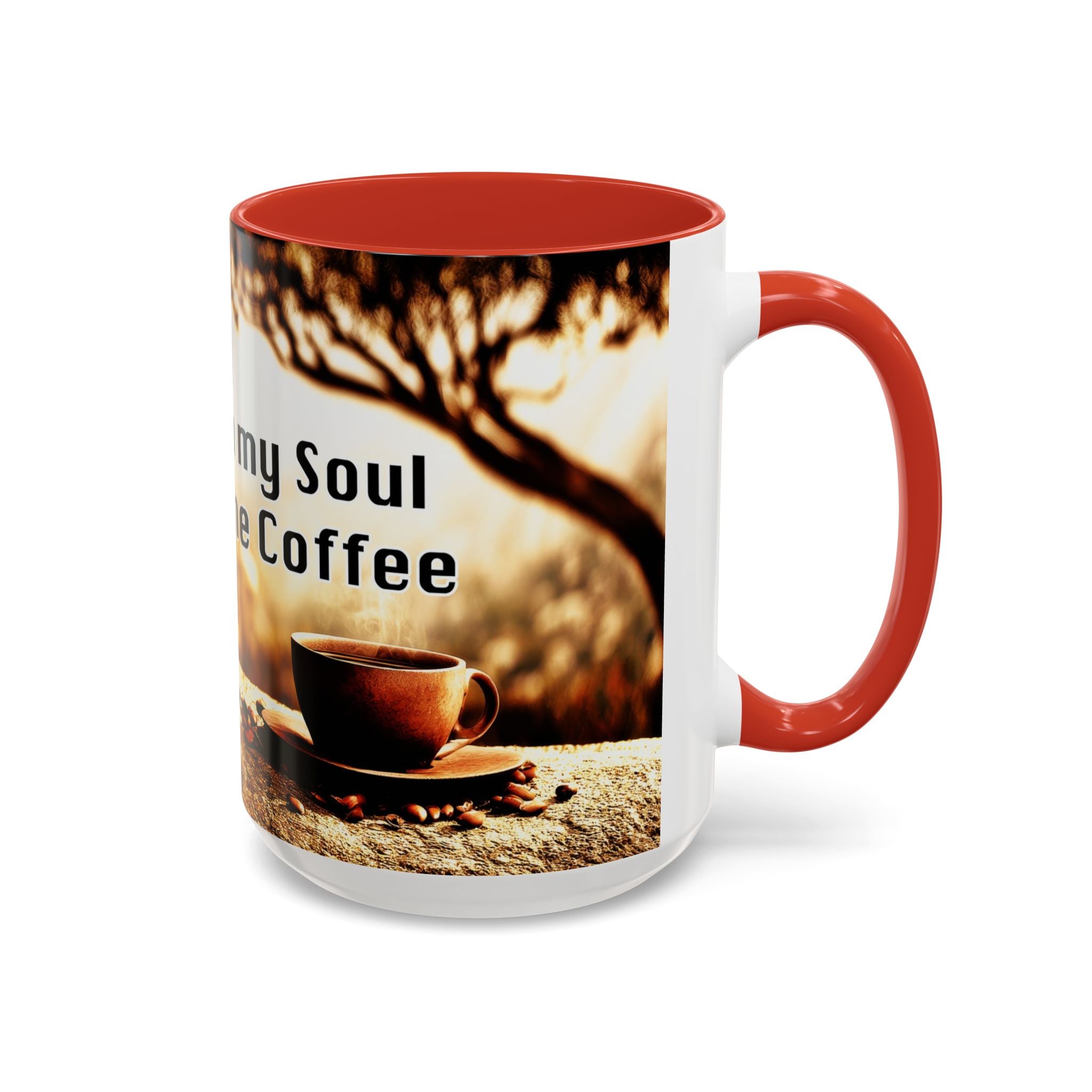Coffee Mug — “No Chains on My Soul, Just Need Some Coffee” Accent Ceramic Mug (11/15 oz)