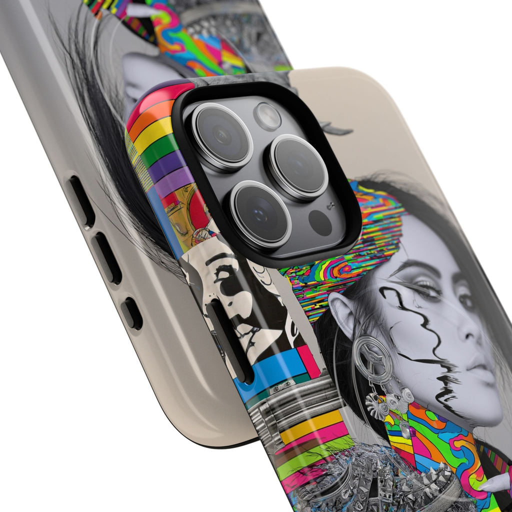 Phone Case - Colorful Glitch Portrait Tough Magnetic Case