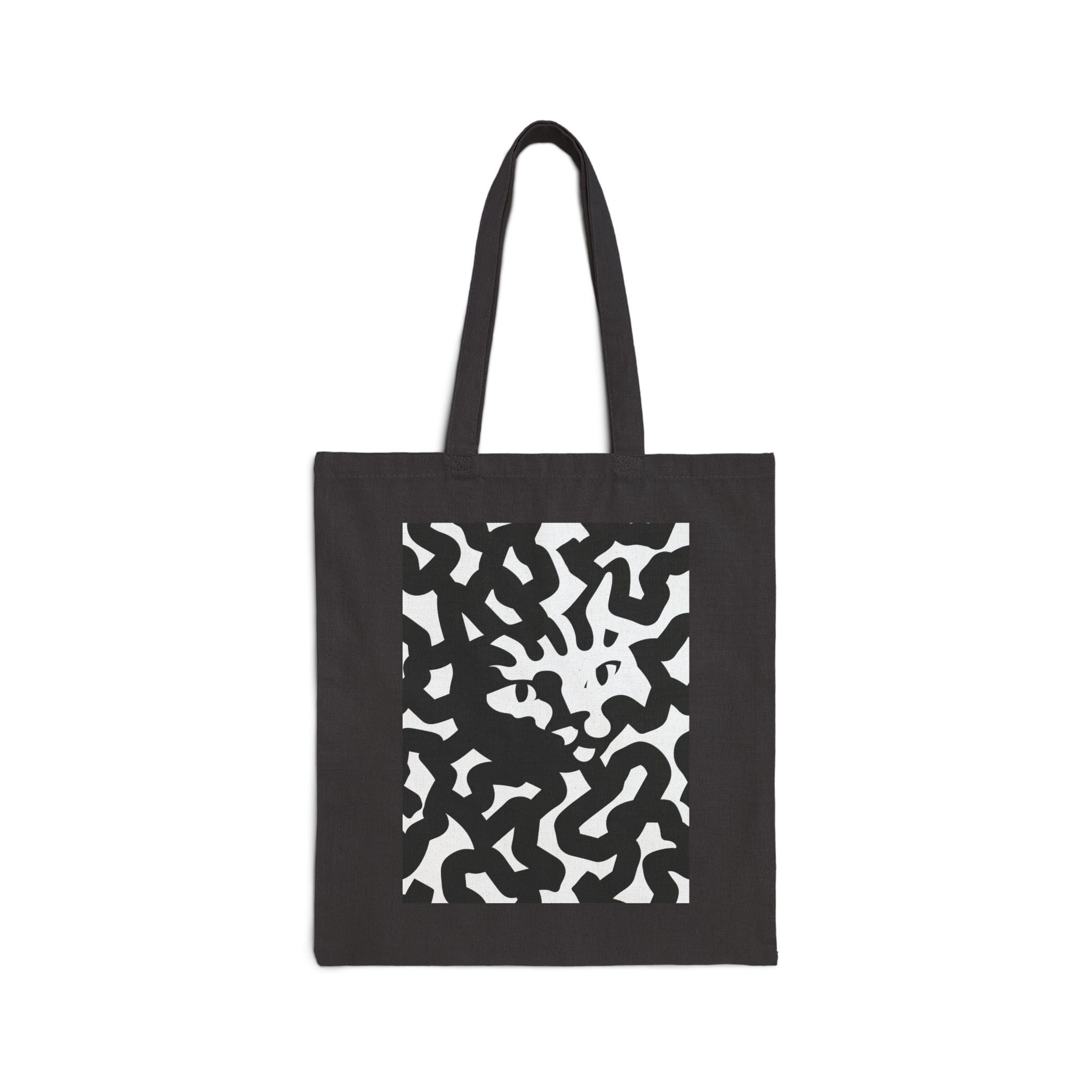 Canvas Tote Bag — Abstract Black Leopard Camouflage Print