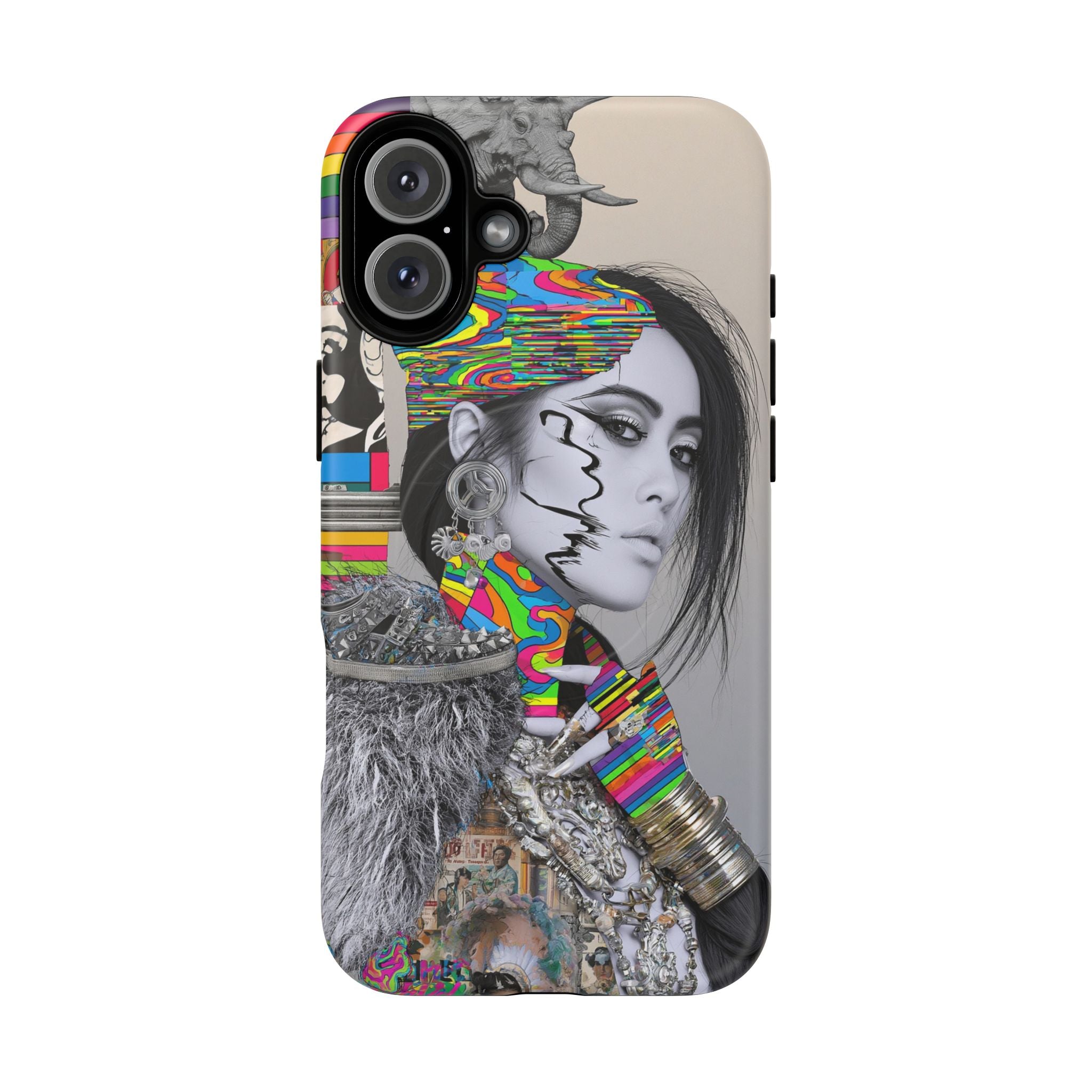 Phone Case - Colorful Glitch Portrait Tough Magnetic Case