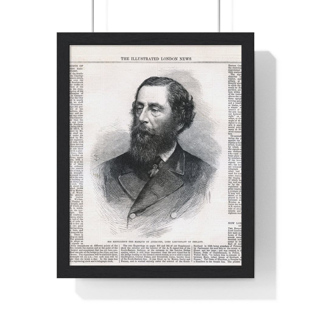 Vintage Illustrated London News Portrait Poster — Victorian Gentleman Framed Print