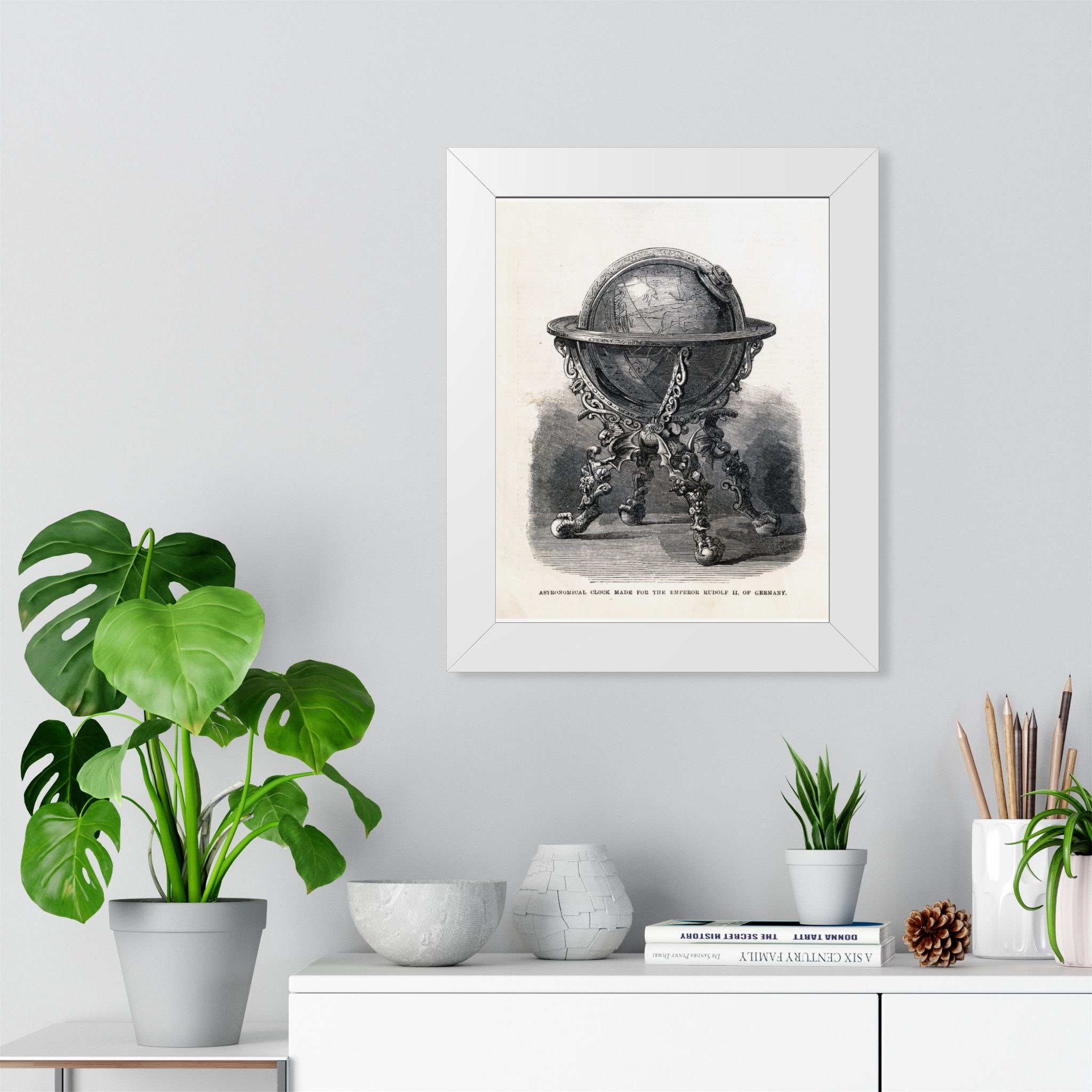 Antique Globe Illustration Framed Poster