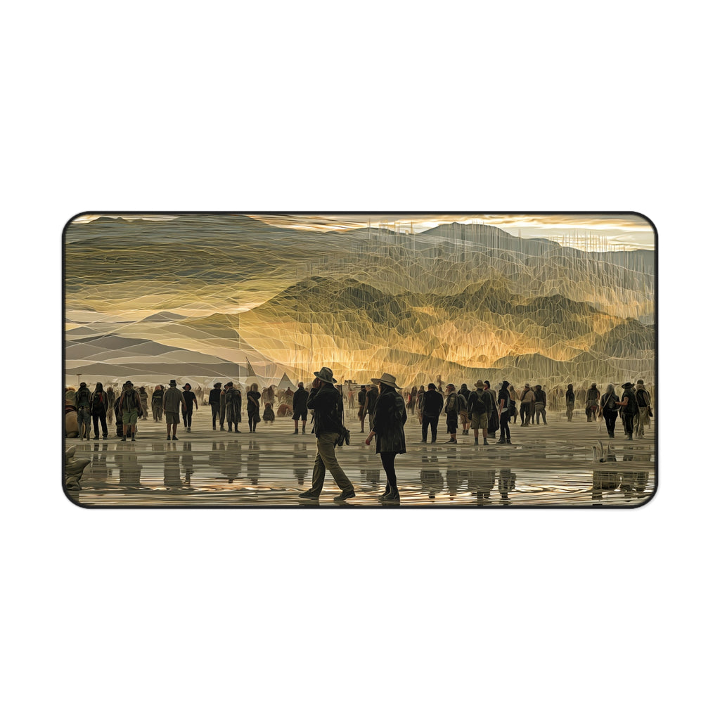Desk Mat — Golden Horizon Crowd Landscape Gaming/Office Mousepad