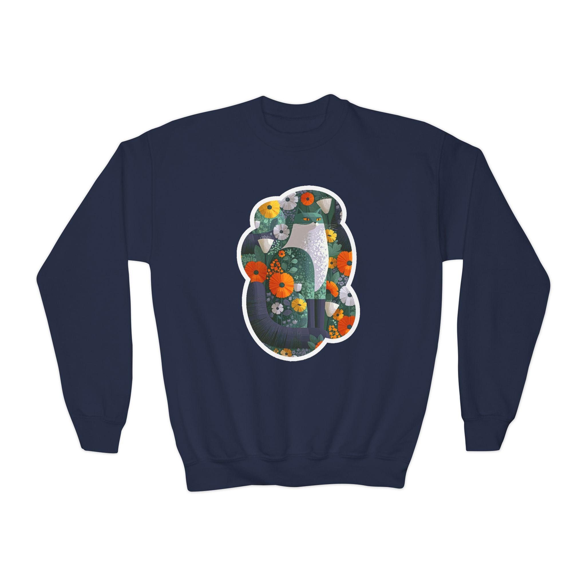 Youth Sweatshirt — Floral Number 8 Crewneck