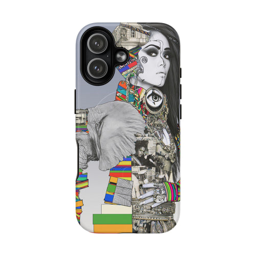 Artistic Elephant Collage Phone Case — Tough Magnetic Protective Cover