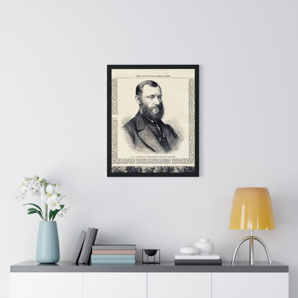 Framed Vintage Portrait Poster — Illustrated London News Antique Print