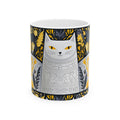 Golden Folk Cat Ceramic Mug — 11oz & 15oz