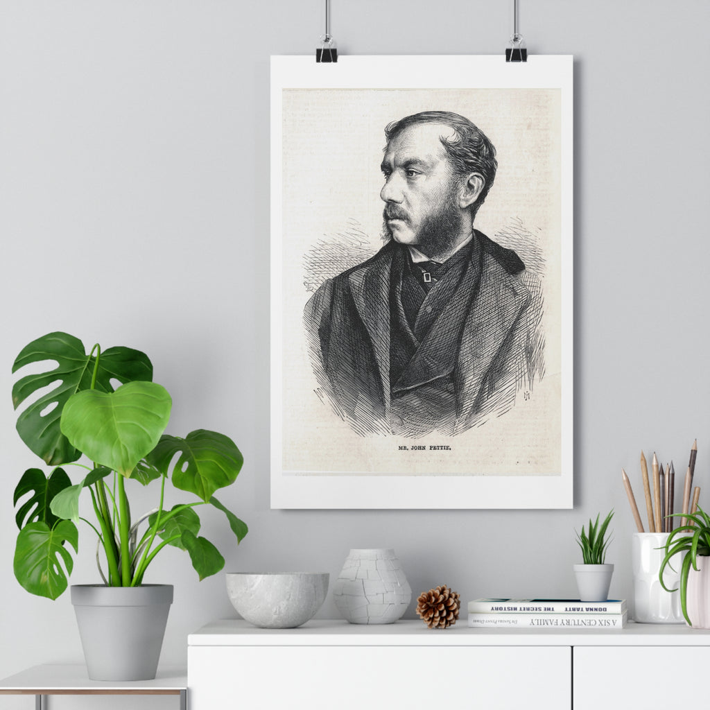 Vintage Portrait Poster — Antique Engraving Wall Art of 19th Century Gentleman