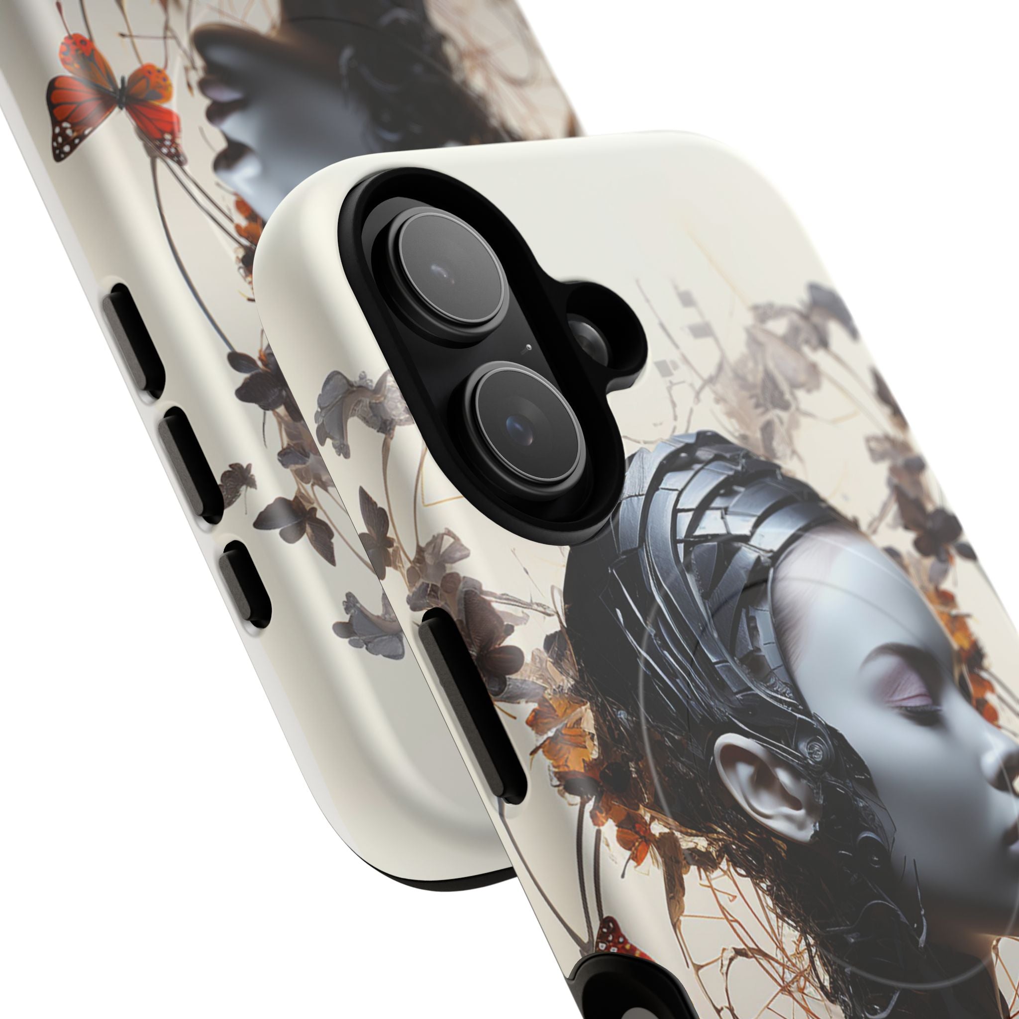 Art Nouveau Cyberpunk Phone Case — Surreal Floral Femme Tough Magnetic Case
