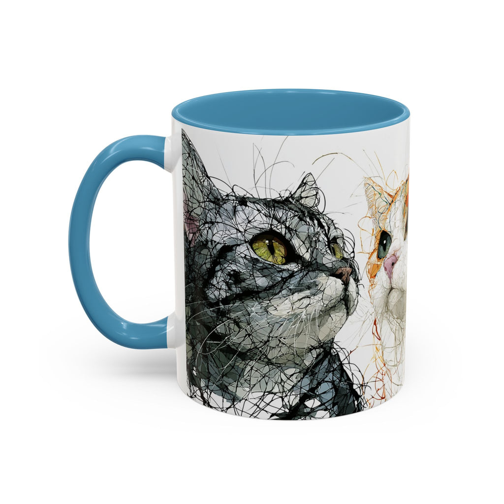 Artistic Orange Tabby Cat Accent Coffee Mug — 11/15oz