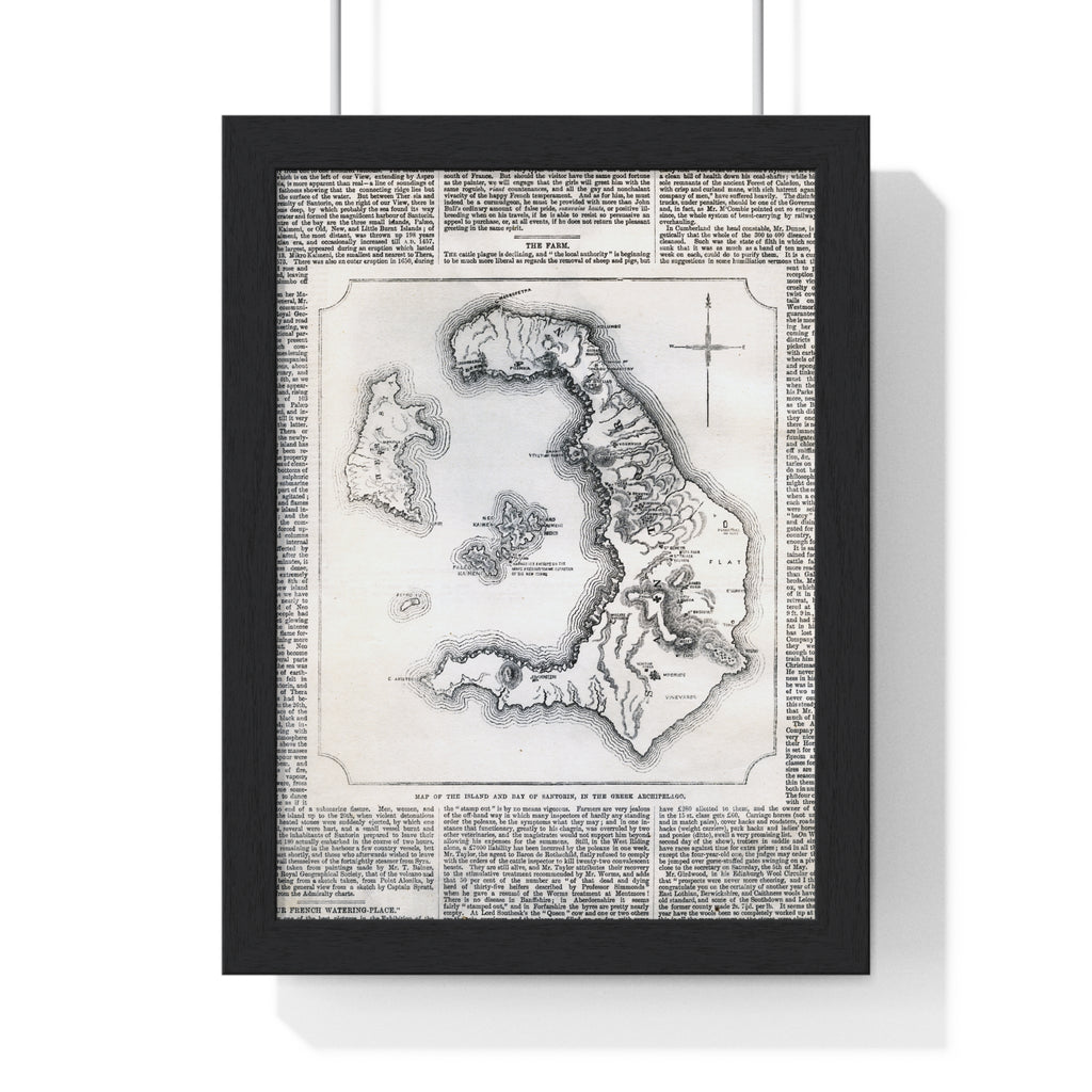 Antique Island Map Poster — Vintage Nautical Wall Art Print