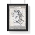Antique Island Map Poster — Vintage Nautical Wall Art Print