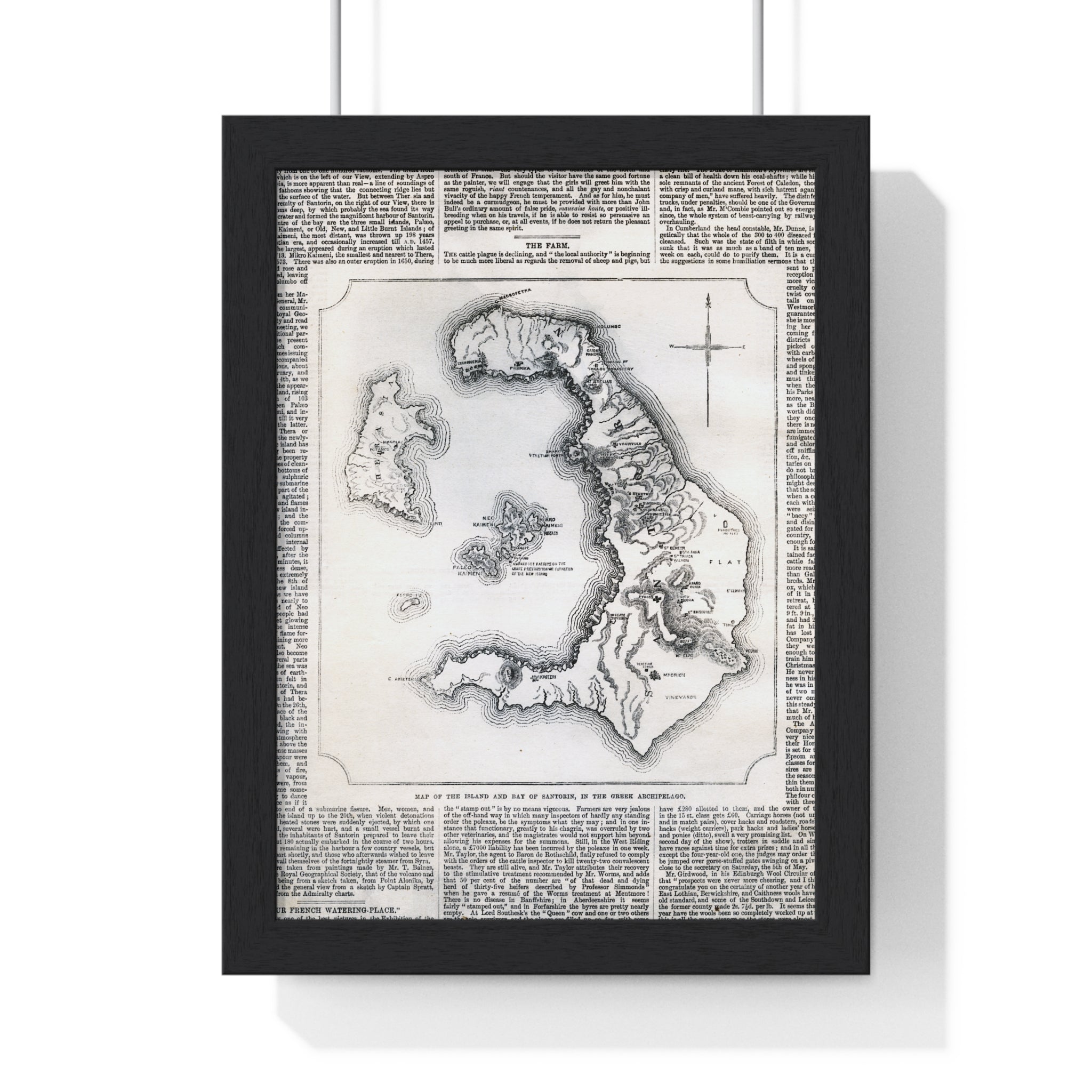 Antique Island Map Poster — Vintage Nautical Wall Art Print