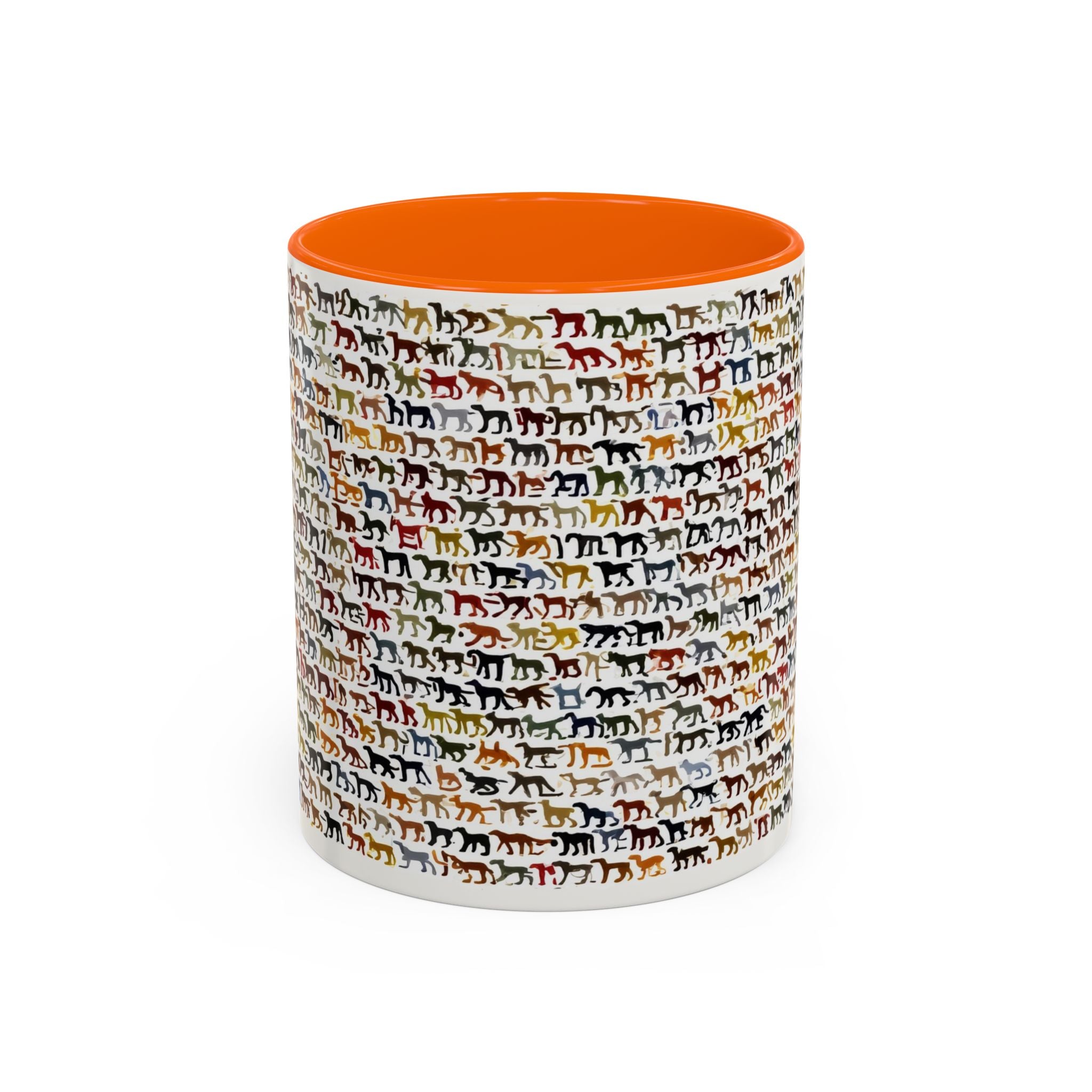 Horse Pattern Accent Coffee Mug — Colorful Mini Horses Design (11/15 oz)